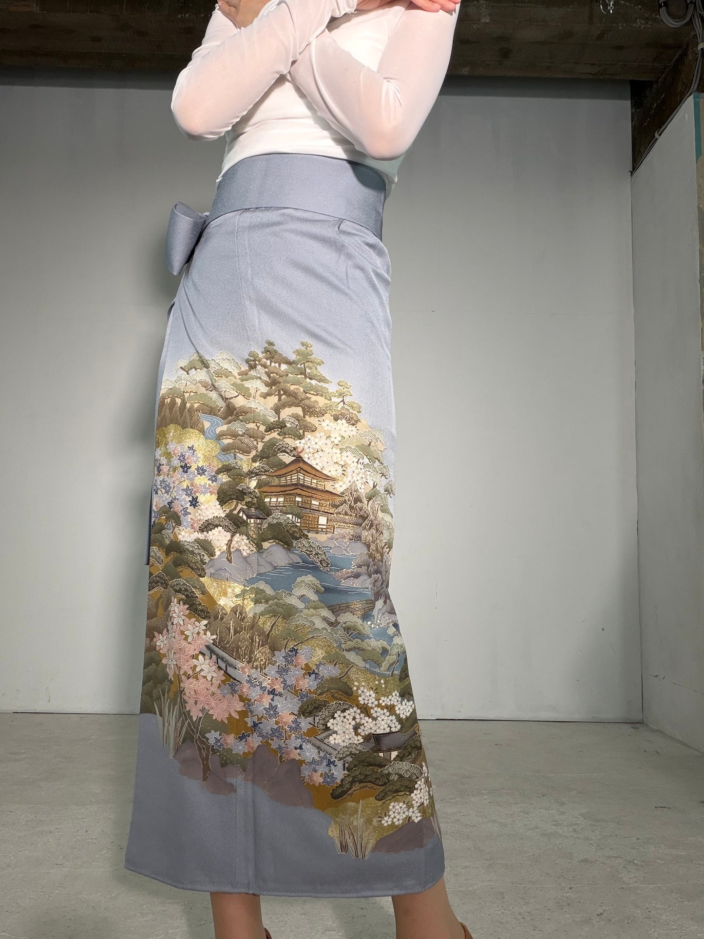 IROTOME SKIRT UPCYCLED FROM JAPANESE KIMONO "IRO139"