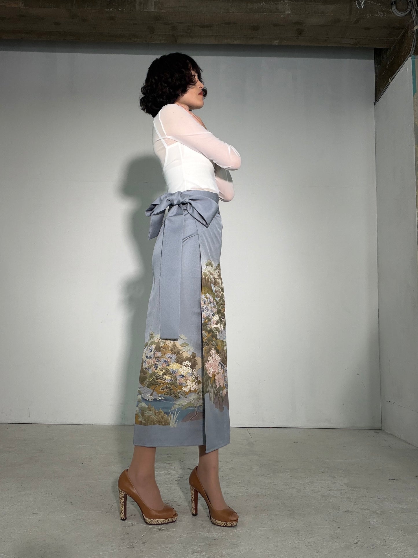 IROTOME SKIRT UPCYCLED FROM JAPANESE KIMONO "IRO139"