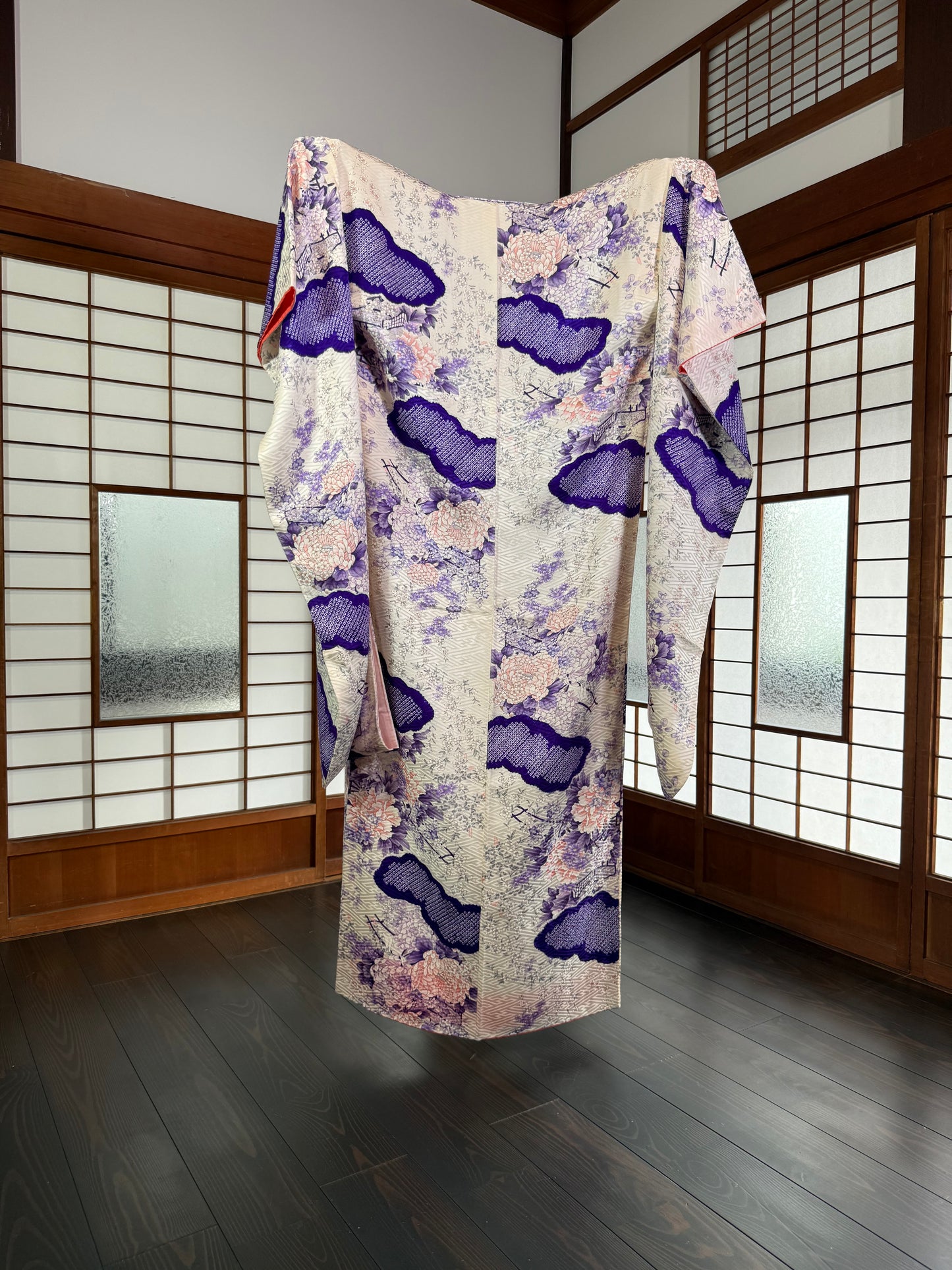 Redefining the Vintage Furisode Collection "white, purple"