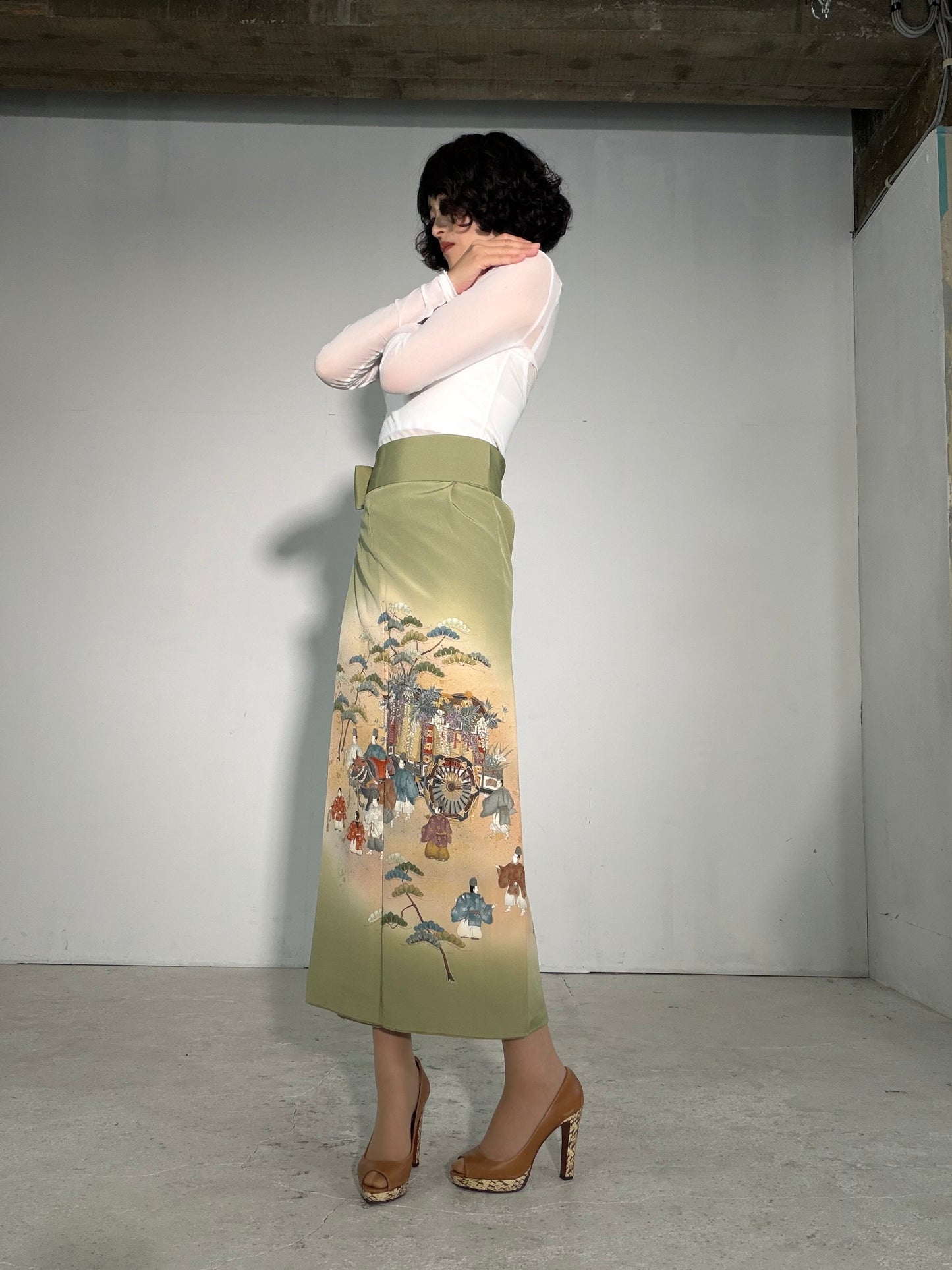 IROTOME SKIRT UPCYCLED FROM JAPANESE KIMONO "IRO140"