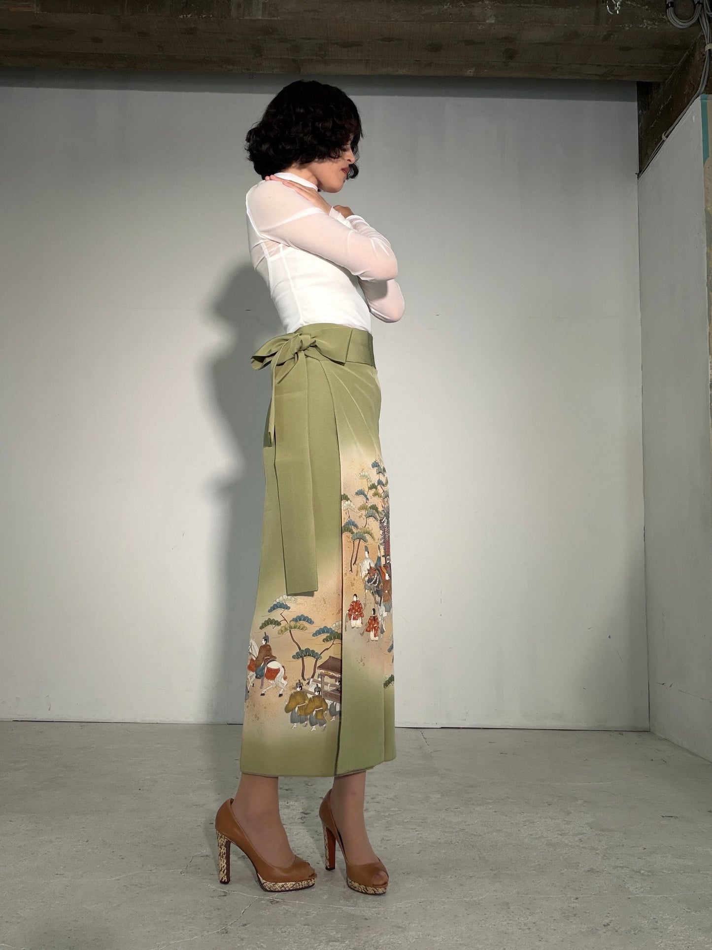 IROTOME SKIRT UPCYCLED FROM JAPANESE KIMONO "IRO140"