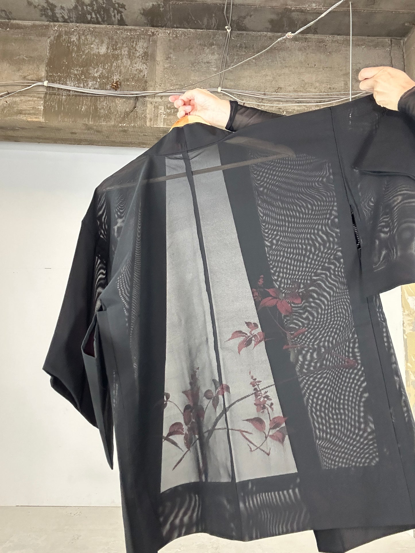 VINTAGE BLACK HAORI SHEER “aka 002 konoha"