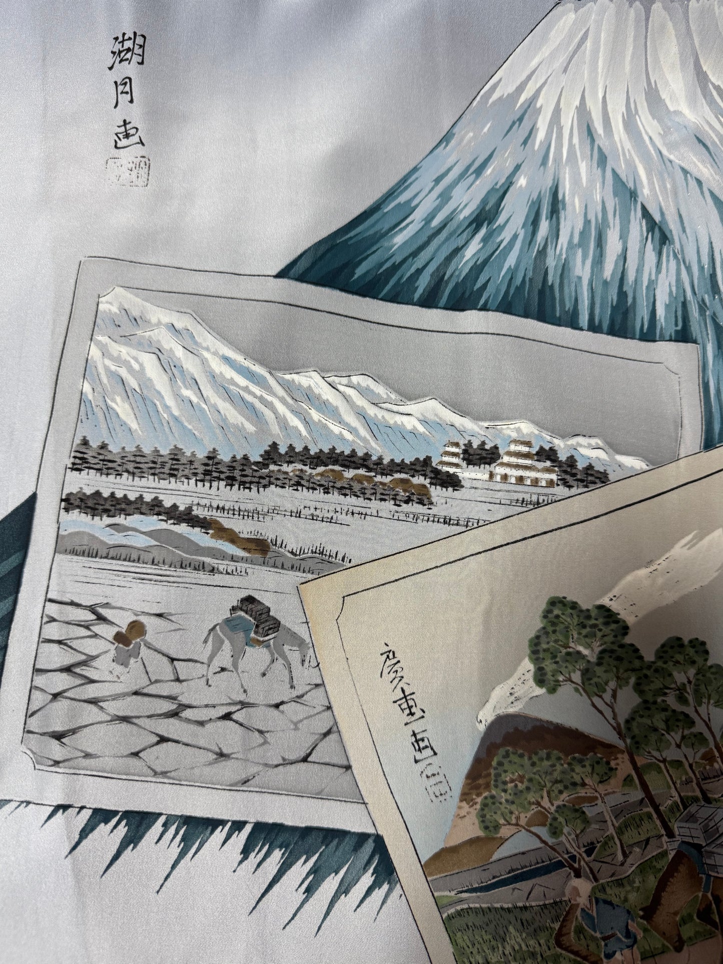 VINTAGE KUROMONTSUKI HAORI "fuji"