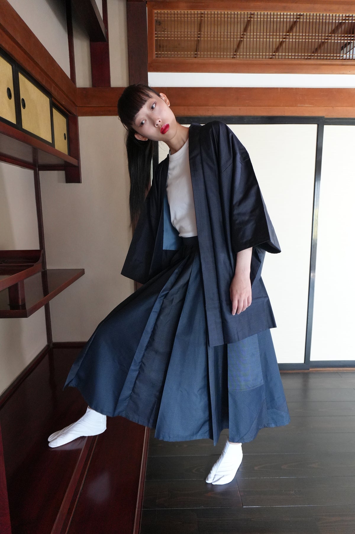Made to Order — Style "Hakama Skirt" — Upcycled from Vintage Tsumugi Kimono