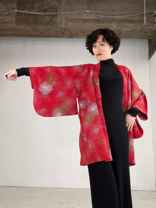 VINTAGE KAWAII HAORI "red, KAW110"