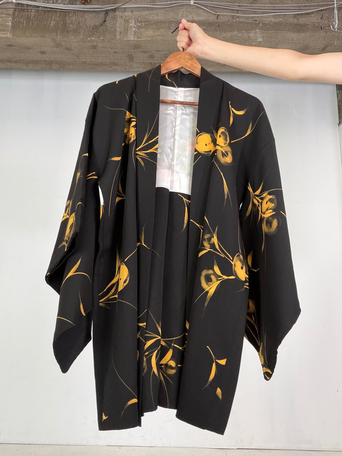 VINTAGE BLACK HAORI  "BLK203" *damage