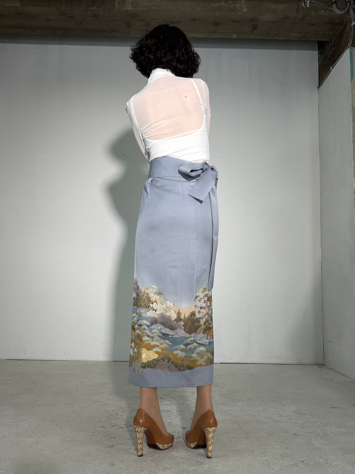 IROTOME SKIRT UPCYCLED FROM JAPANESE KIMONO "IRO139"