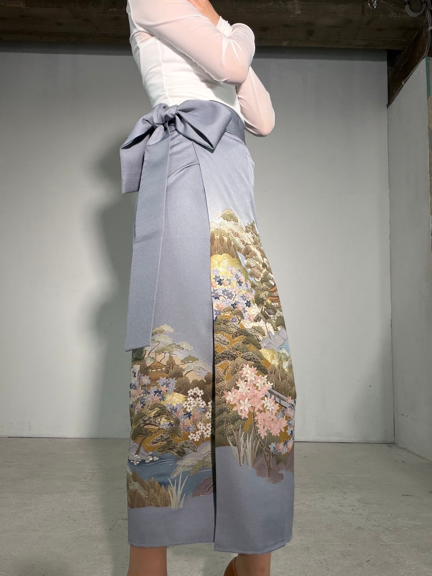 IROTOME SKIRT UPCYCLED FROM JAPANESE KIMONO "IRO139"