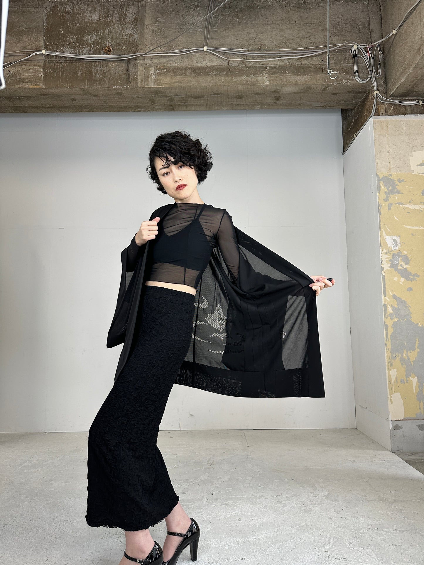 BLACK HAORI SHEER “ro_sukashi"