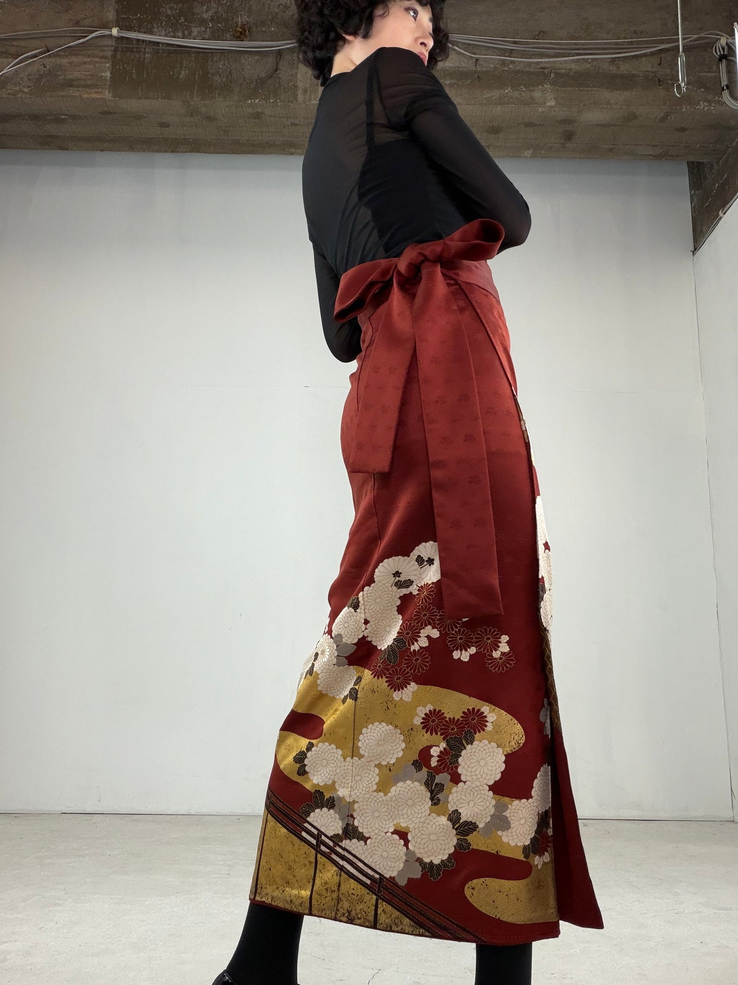 IROTOME SKIRT UPCYCLED FROM JAPANESE KIMONO "IRO118"