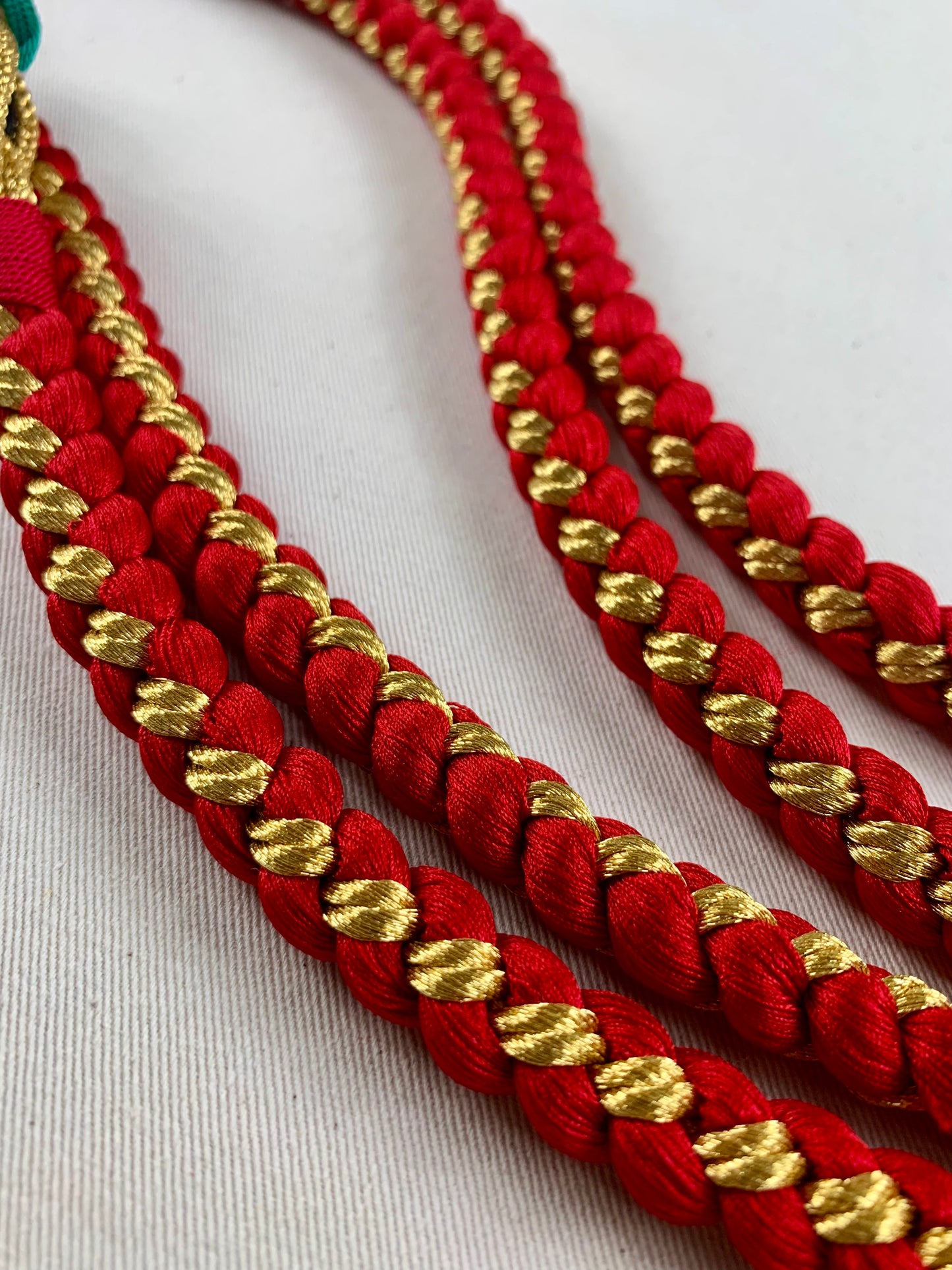 KIMONO OBI Belt Tie Vintage Silk Kimono Cord OBIJIME”red,gold,maru”