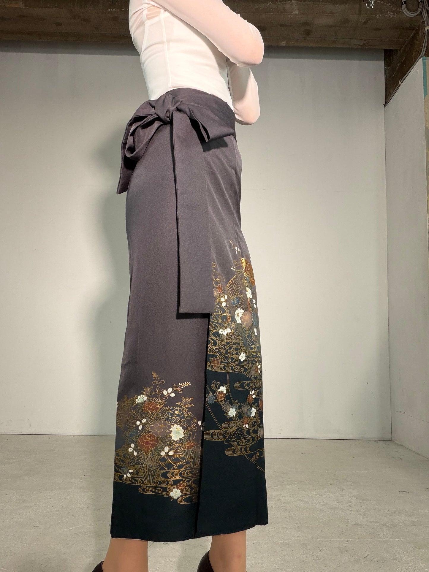 IROTOME SKIRT UPCYCLED FROM JAPANESE KIMONO "IRO137"
