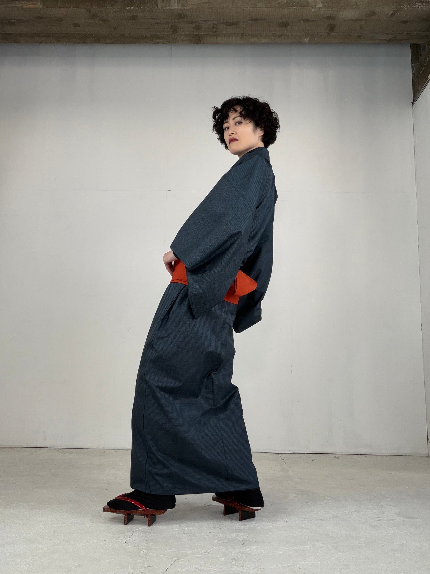 VINTAGE TSUMUGI KIMONO "OSK002"