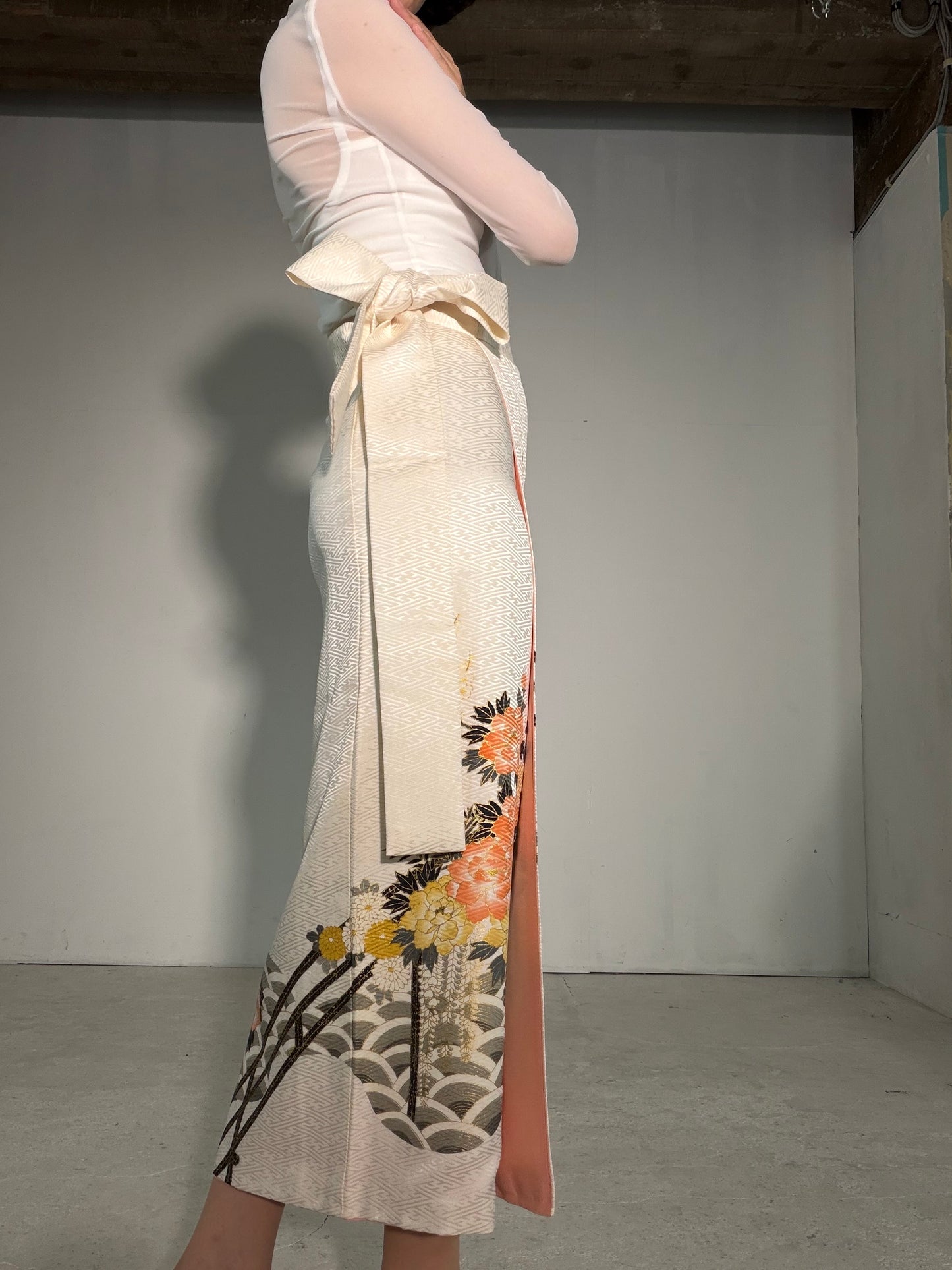 IROTOME SKIRT UPCYCLED FROM JAPANESE KIMONO "IRO136"