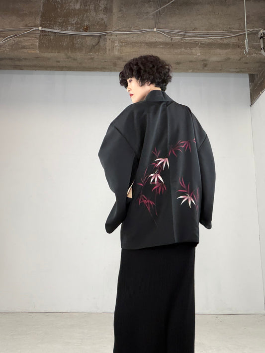 VINTAGE BLACK HAORI  "BLK144"