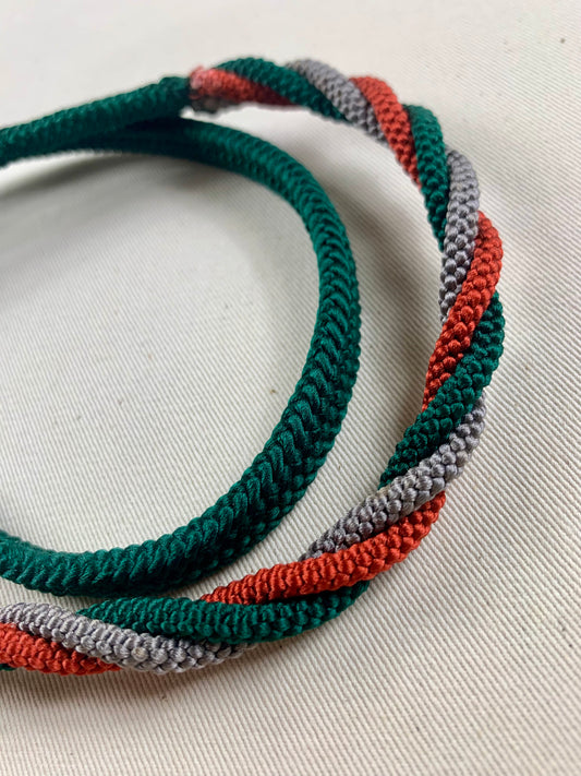 KIMONO OBI Belt Tie Vintage Silk Kimono Cord OBIJIME ”deep green”