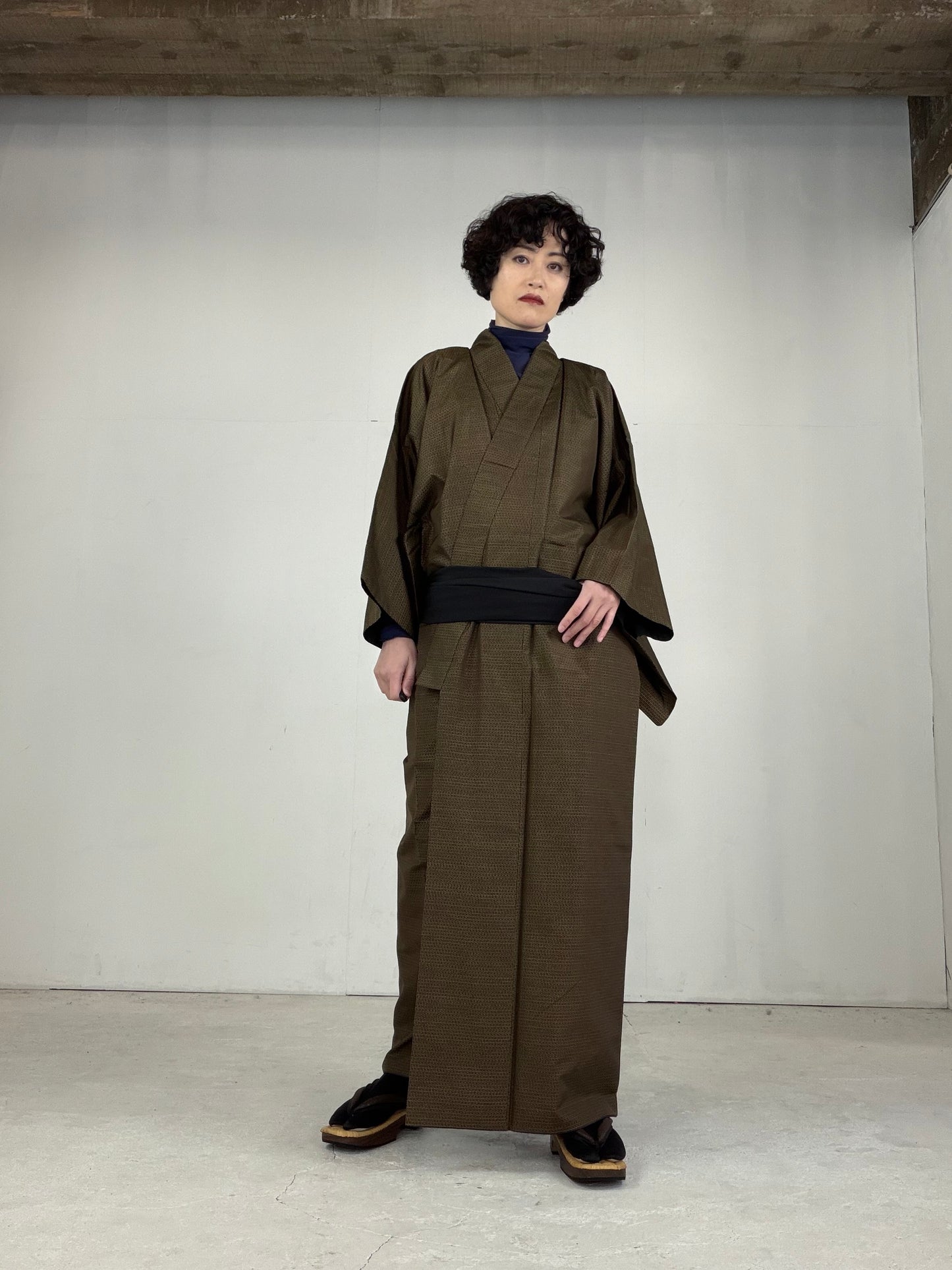 VINTAGE TSUMUGI KIMONO "OSK003"