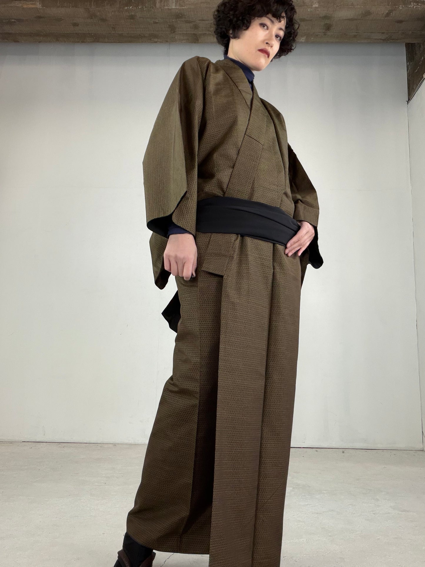 VINTAGE TSUMUGI KIMONO "OSK003"