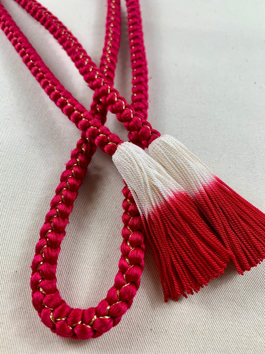 KIMONO OBI Belt Tie Vintage Silk Kimono Cord OBIJIME MIX”pink,white”