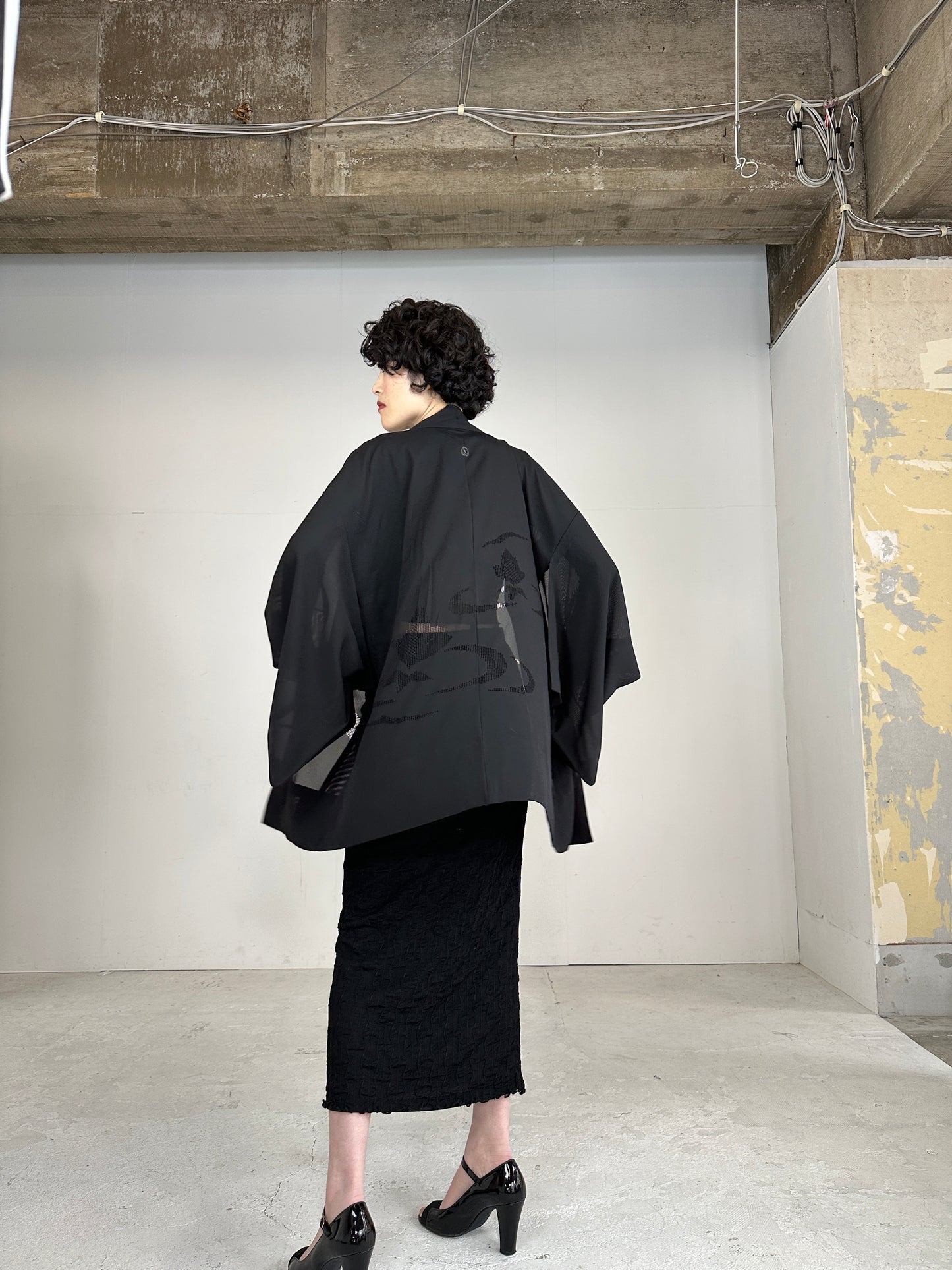 BLACK HAORI SHEER “ro_sukashi"