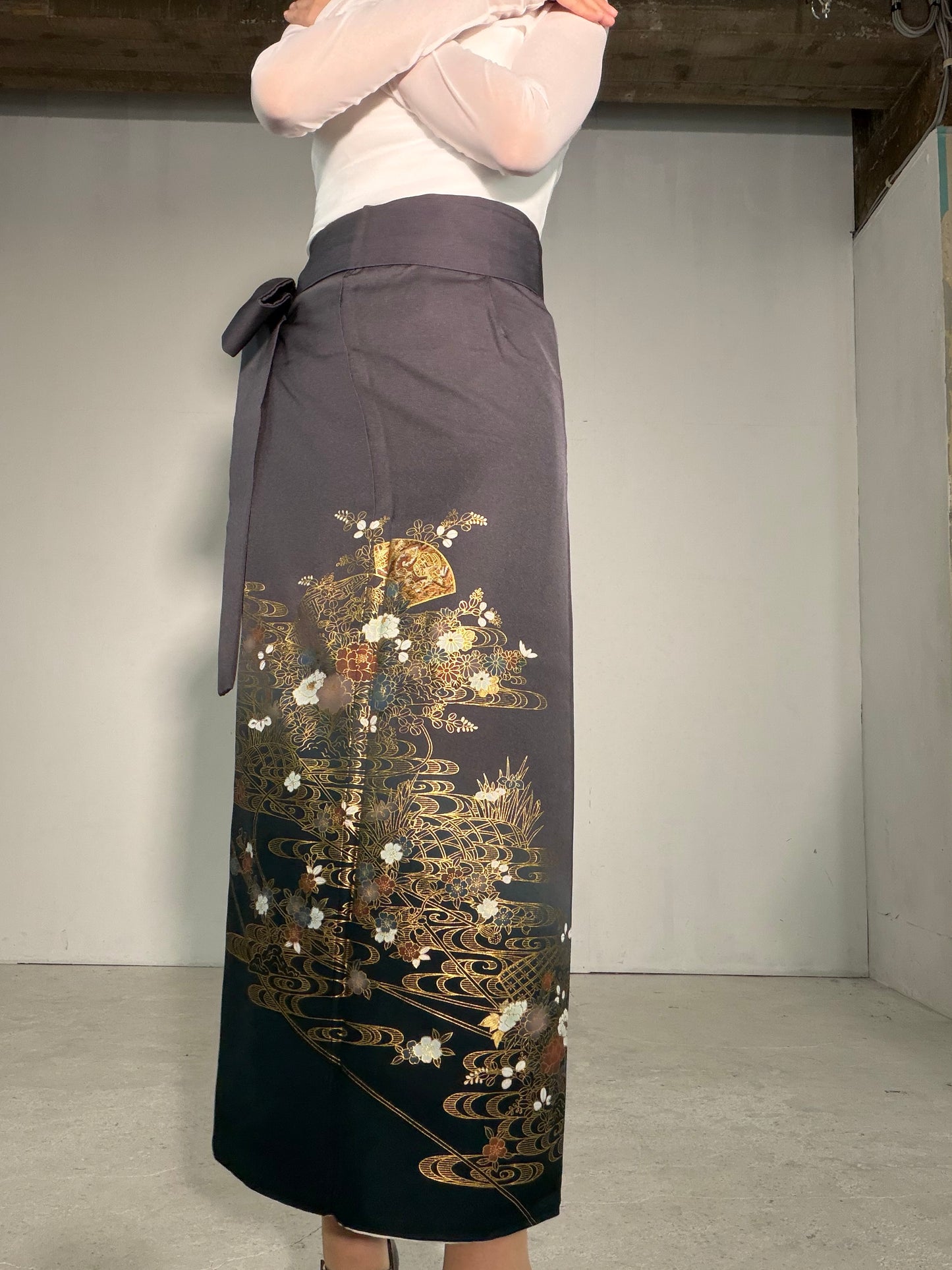 IROTOME SKIRT UPCYCLED FROM JAPANESE KIMONO "IRO137"