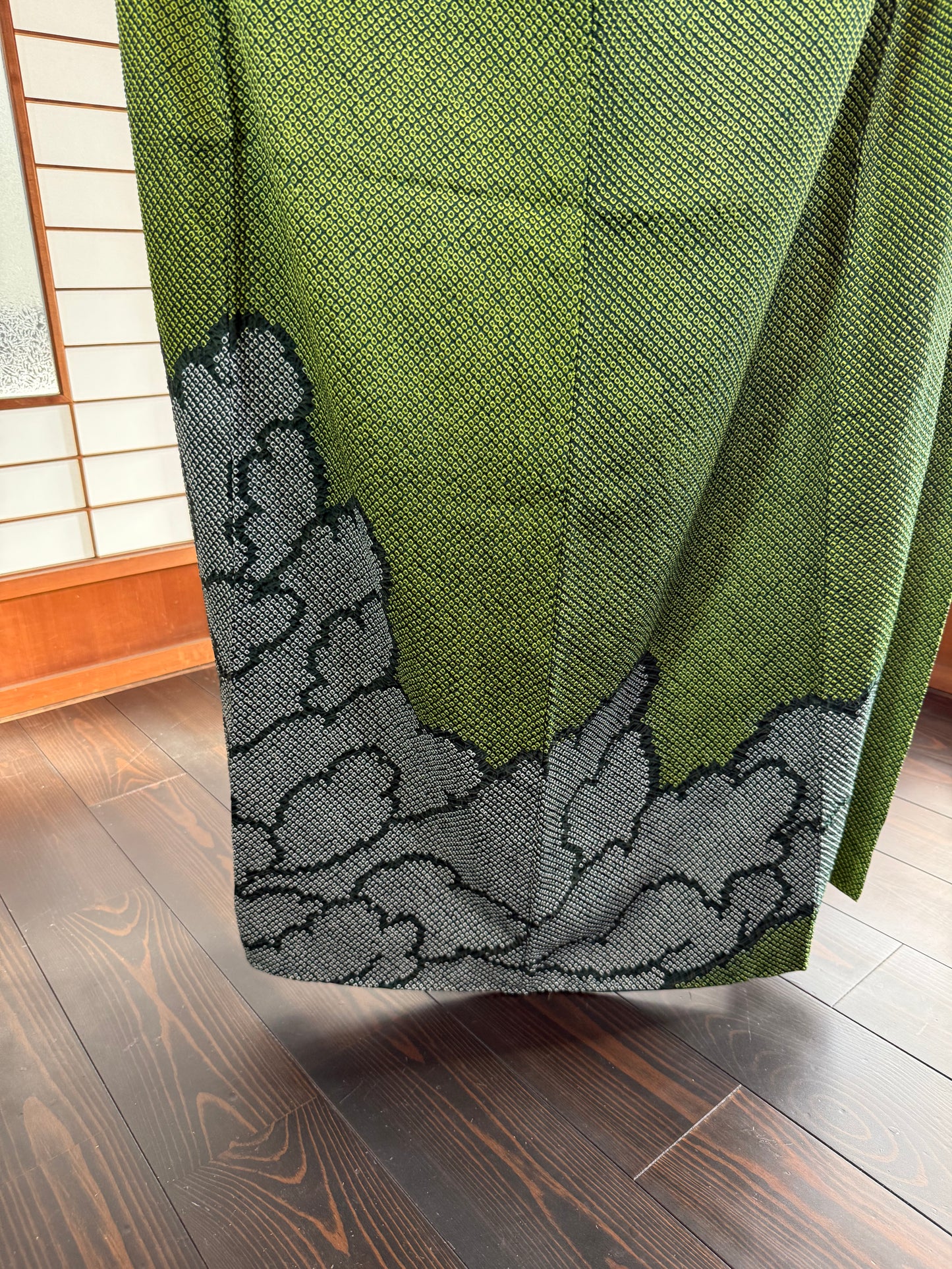 Redefining the Vintage Tomesode Collection "shibori, green"