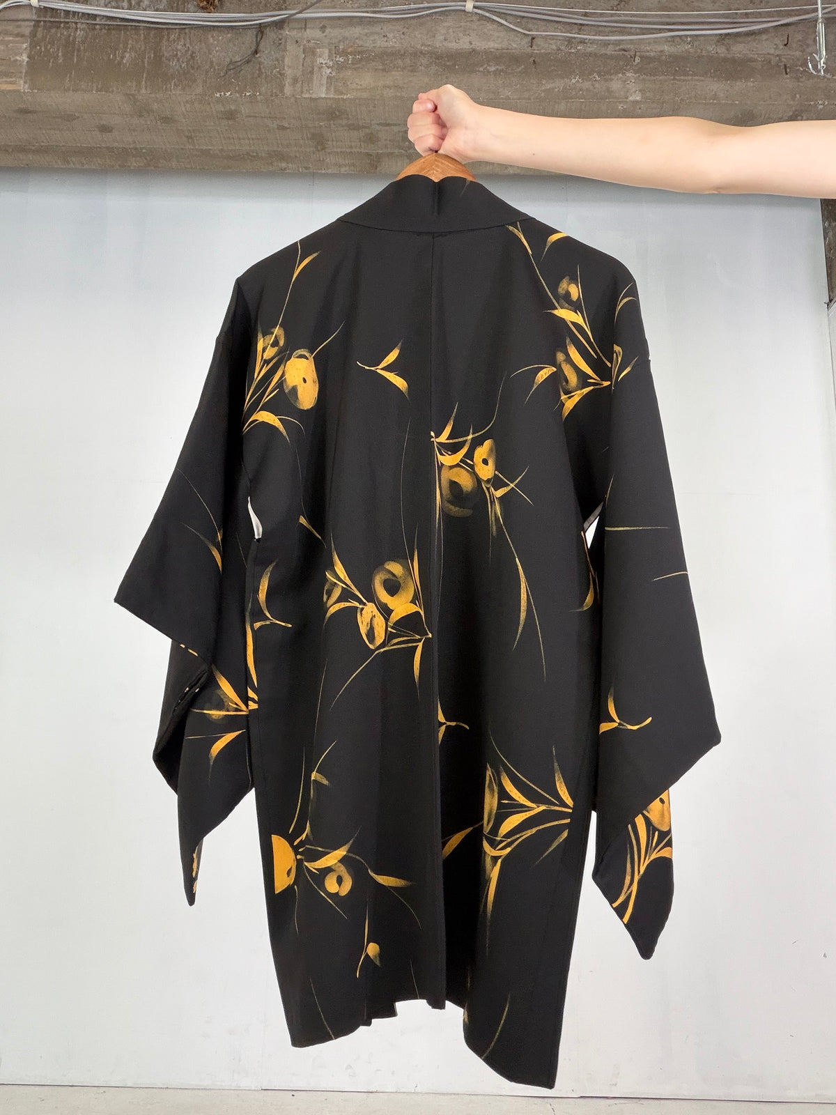 VINTAGE BLACK HAORI  "BLK203" *damage