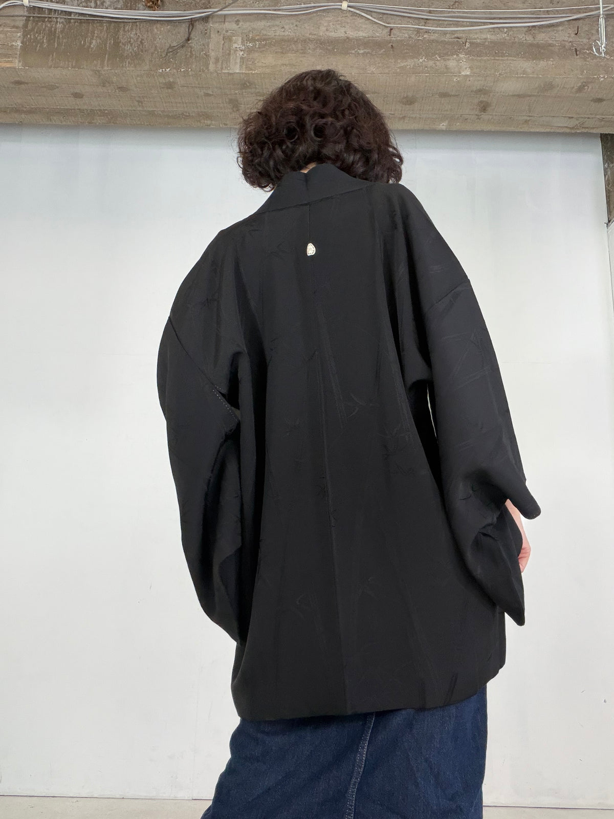 VINTAGE BLACK HAORI  "bamboo - BLK212"