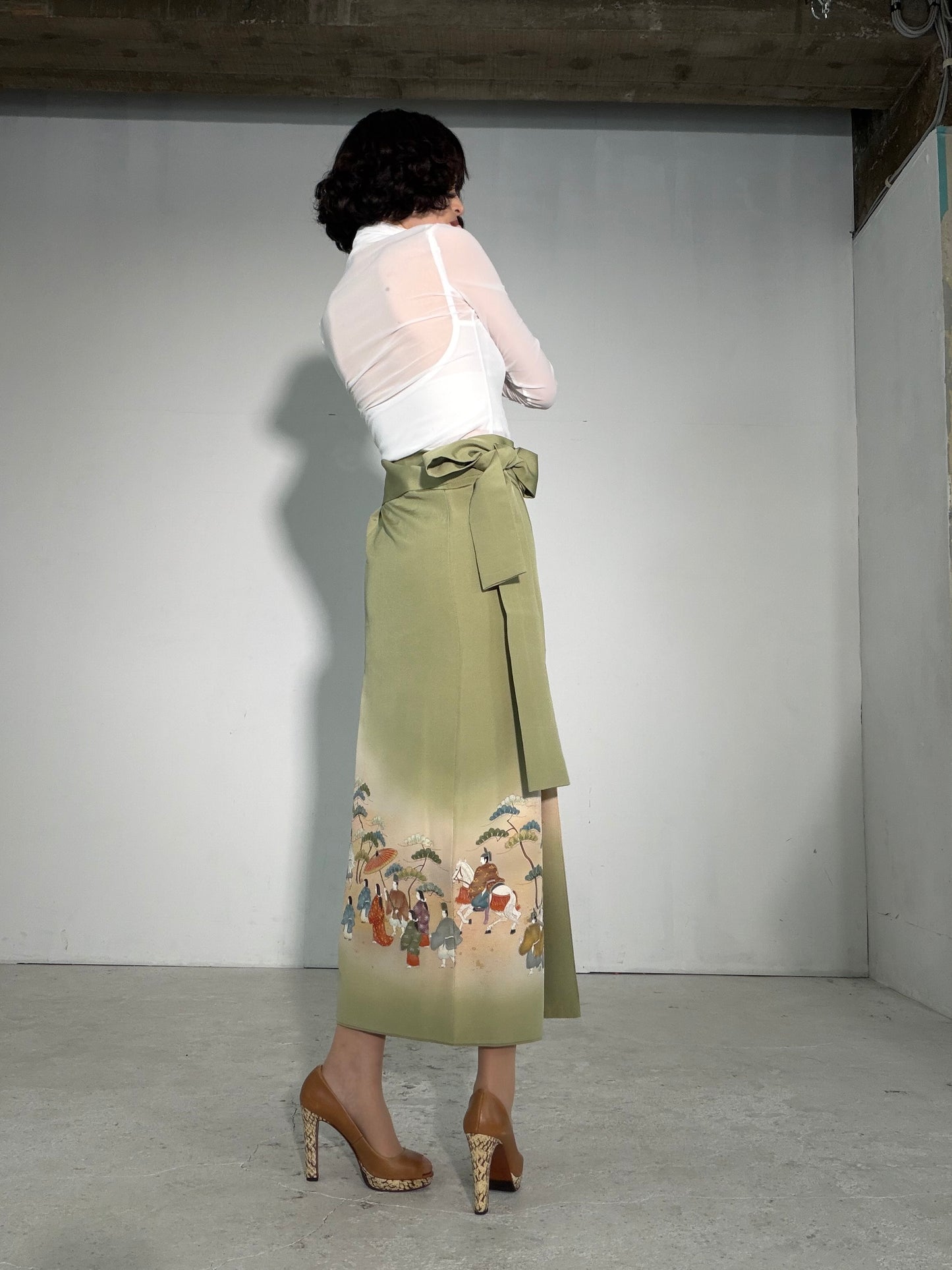 IROTOME SKIRT UPCYCLED FROM JAPANESE KIMONO "IRO140"