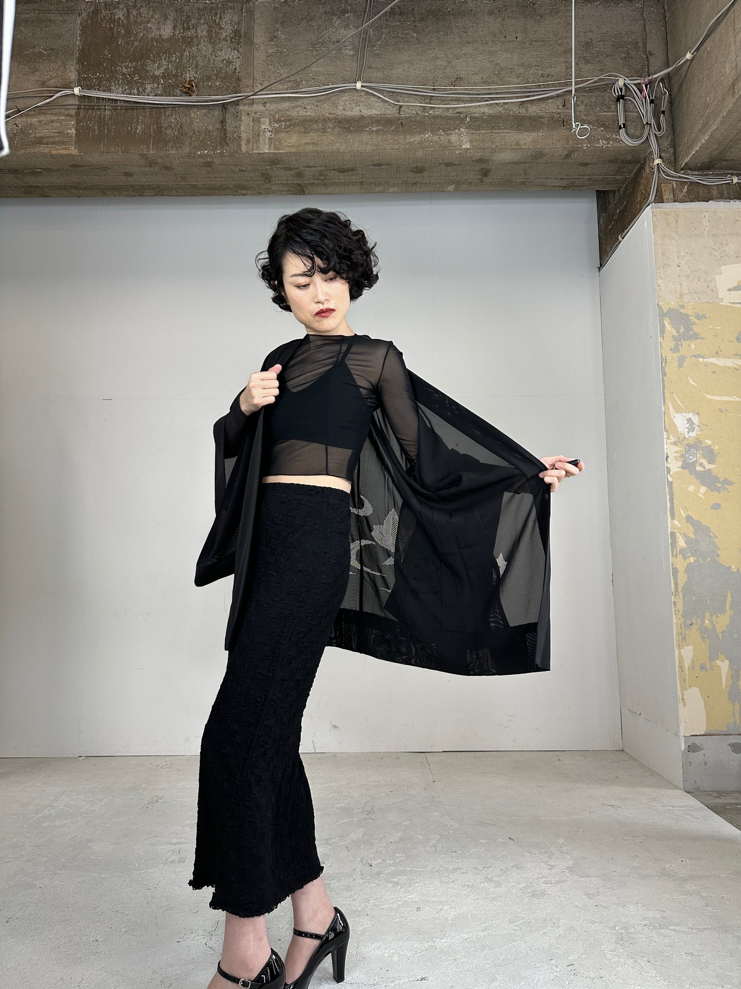 BLACK HAORI SHEER “ro_sukashi"