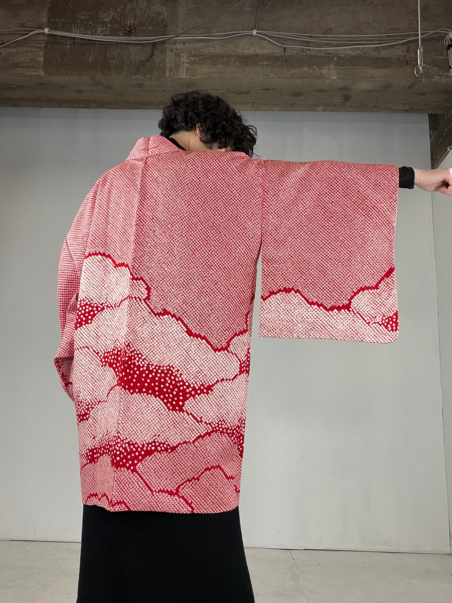 VINTAGE SHIBORI HAORI "SIB124" *damage