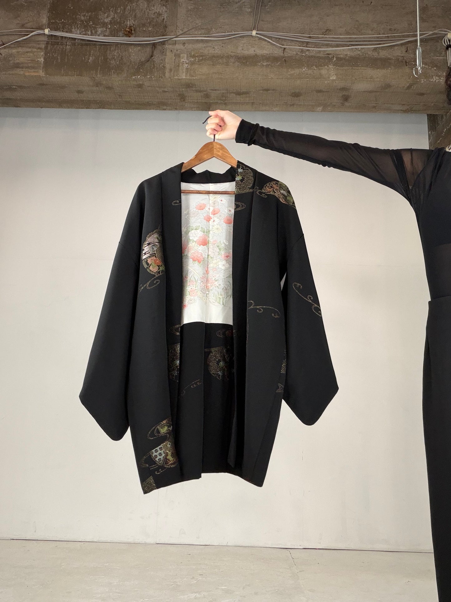 VINTAGE BLACK HAORI  "BLK151"
