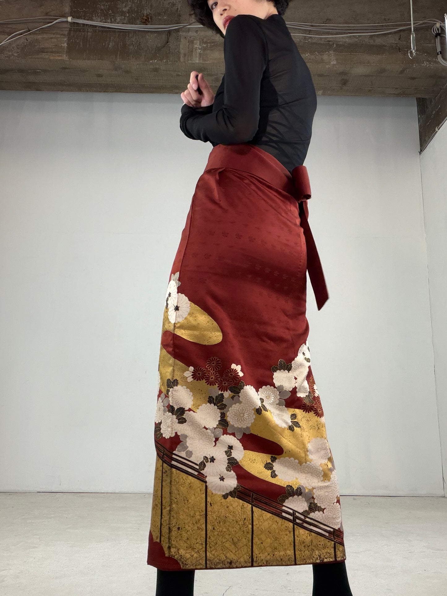IROTOME SKIRT UPCYCLED FROM JAPANESE KIMONO "IRO118"