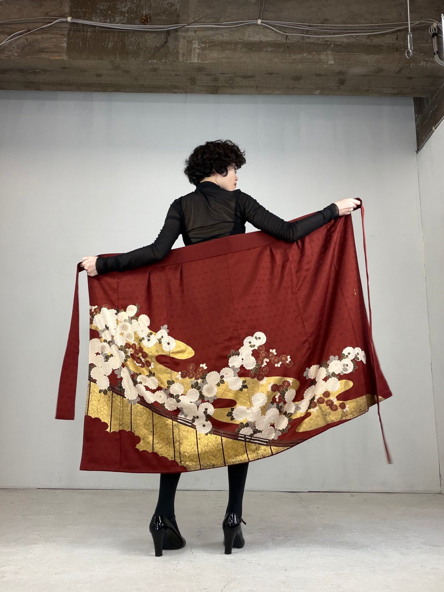 IROTOME SKIRT UPCYCLED FROM JAPANESE KIMONO "IRO118"