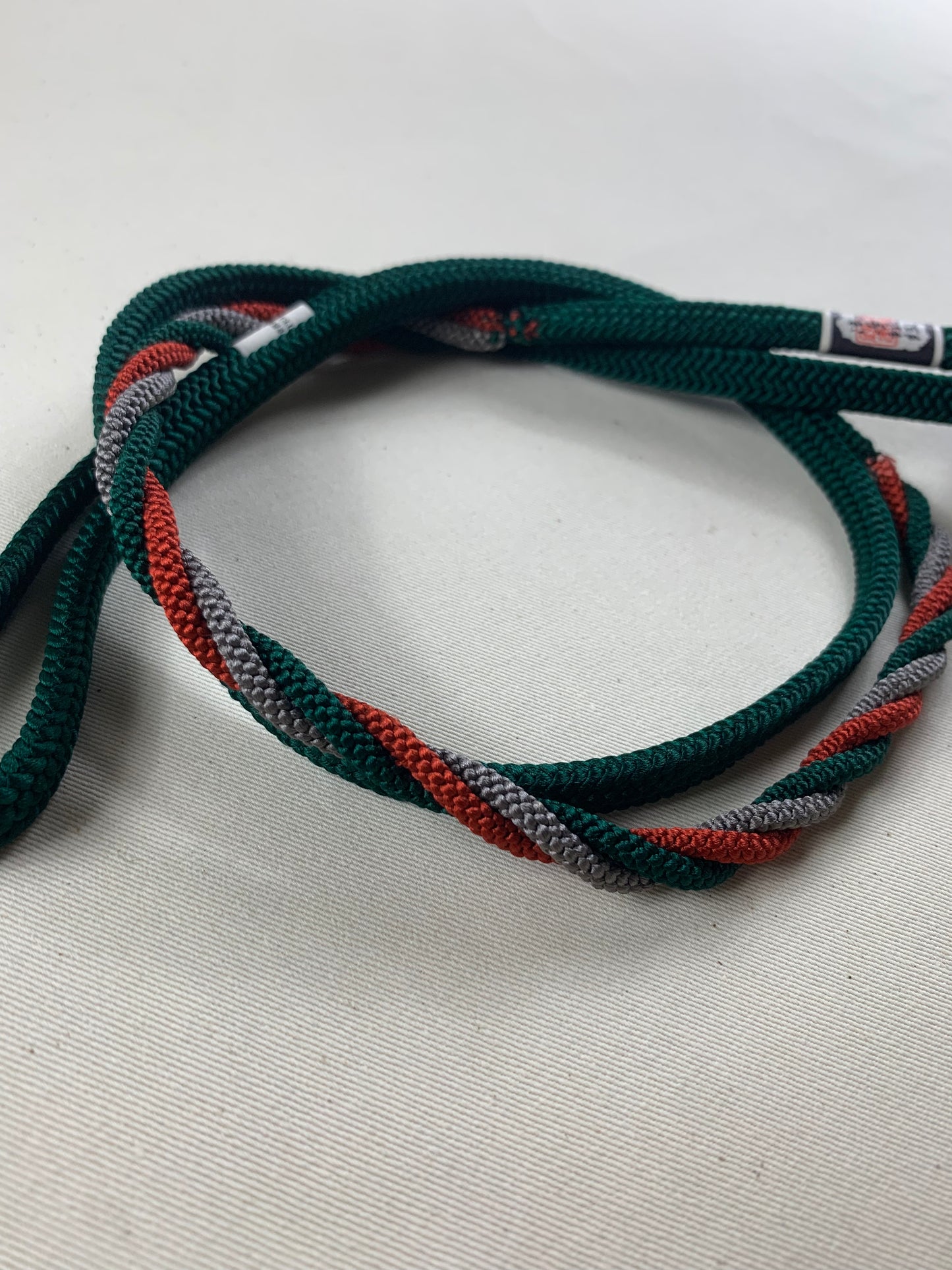 KIMONO OBI Belt Tie Vintage Silk Kimono Cord OBIJIME ”deep green”