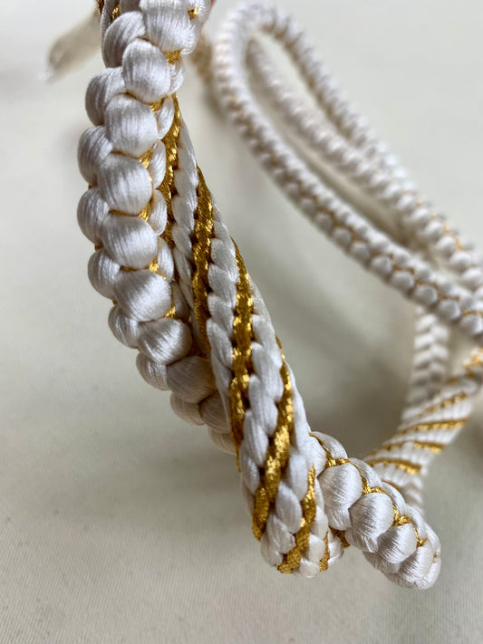 KIMONO OBI Belt Tie Vintage Silk Kimono Cord OBIJIME”gold,white,mix”