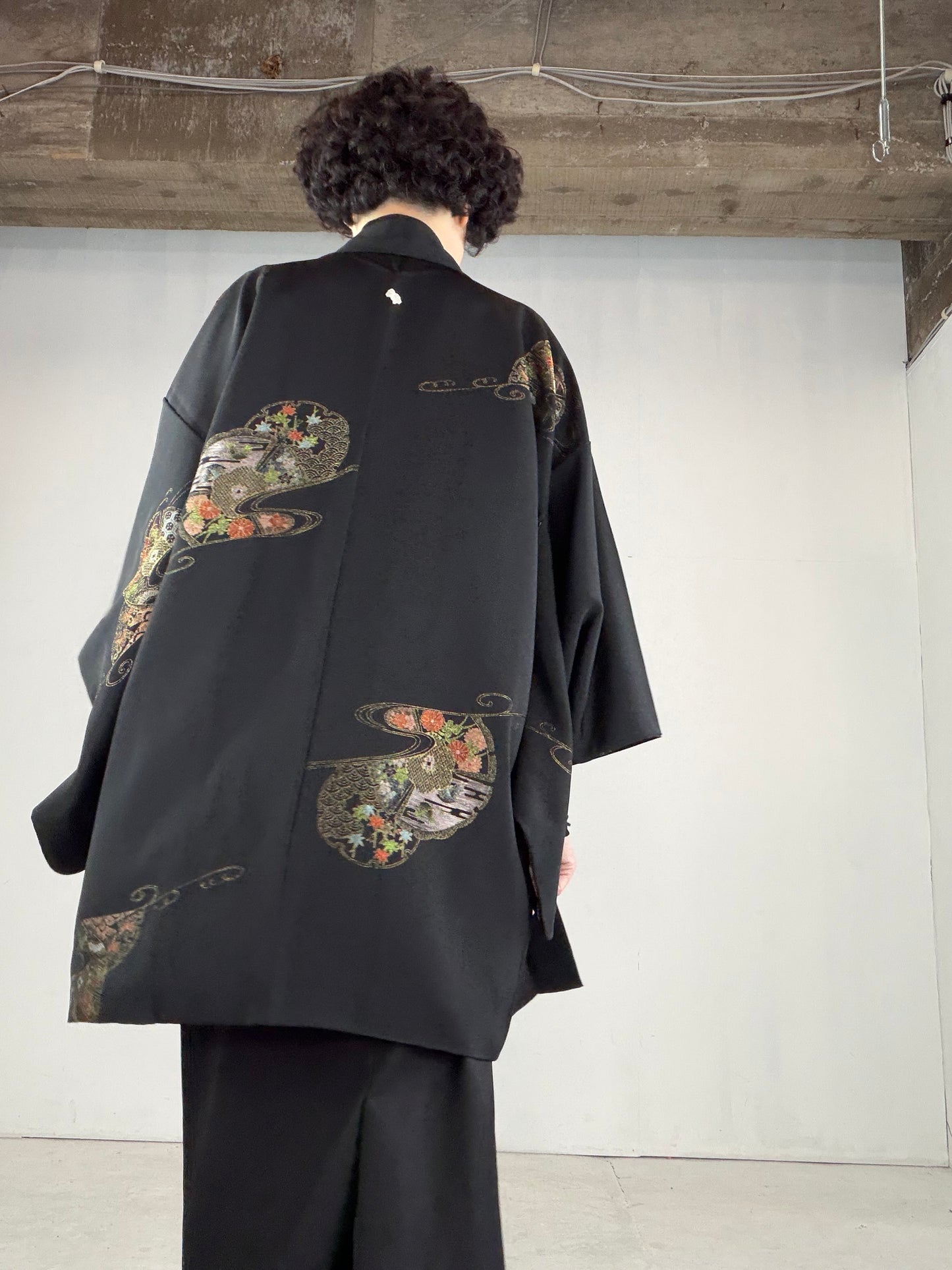 VINTAGE BLACK HAORI  "BLK151"