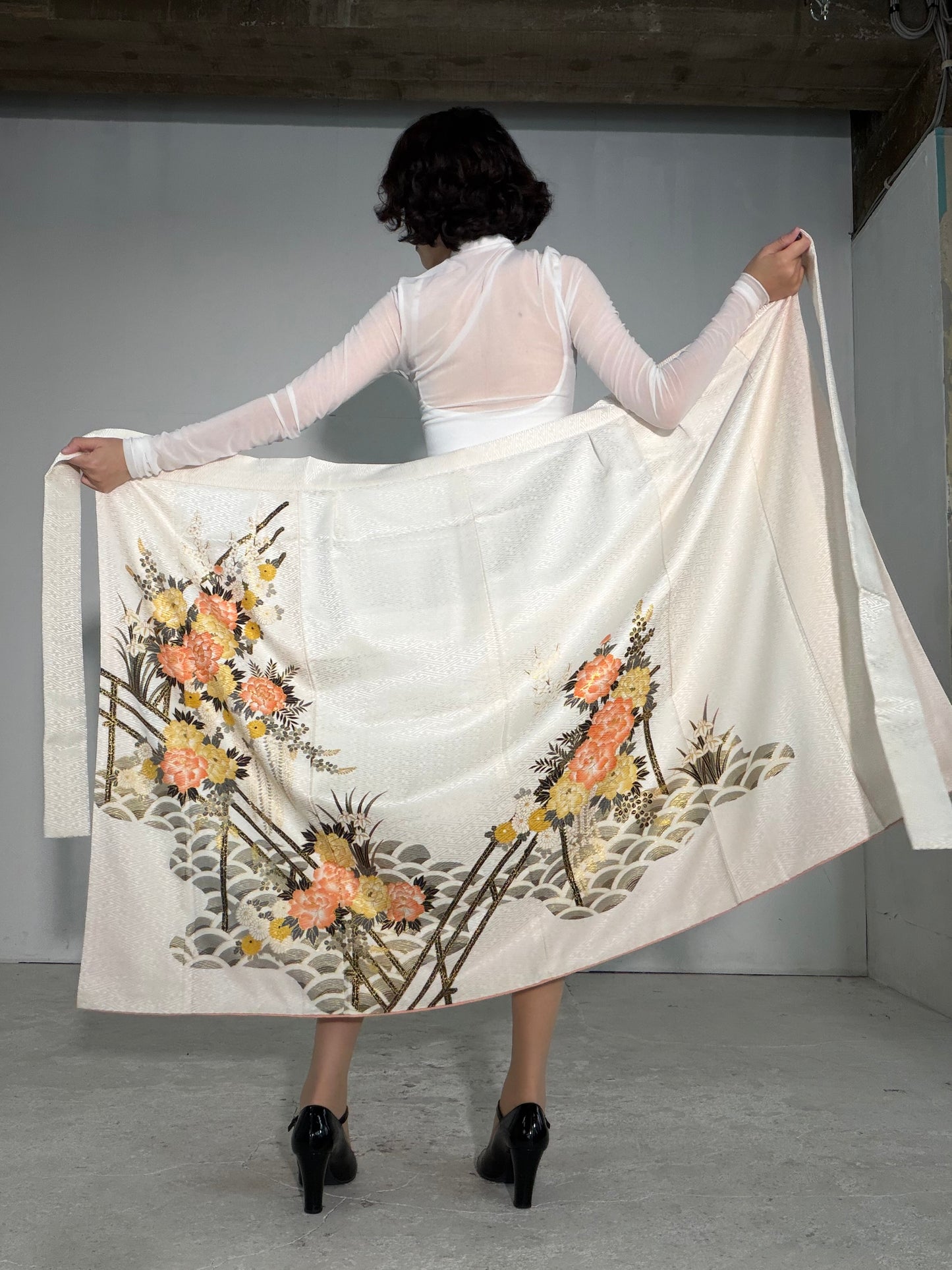 IROTOME SKIRT UPCYCLED FROM JAPANESE KIMONO "IRO136"