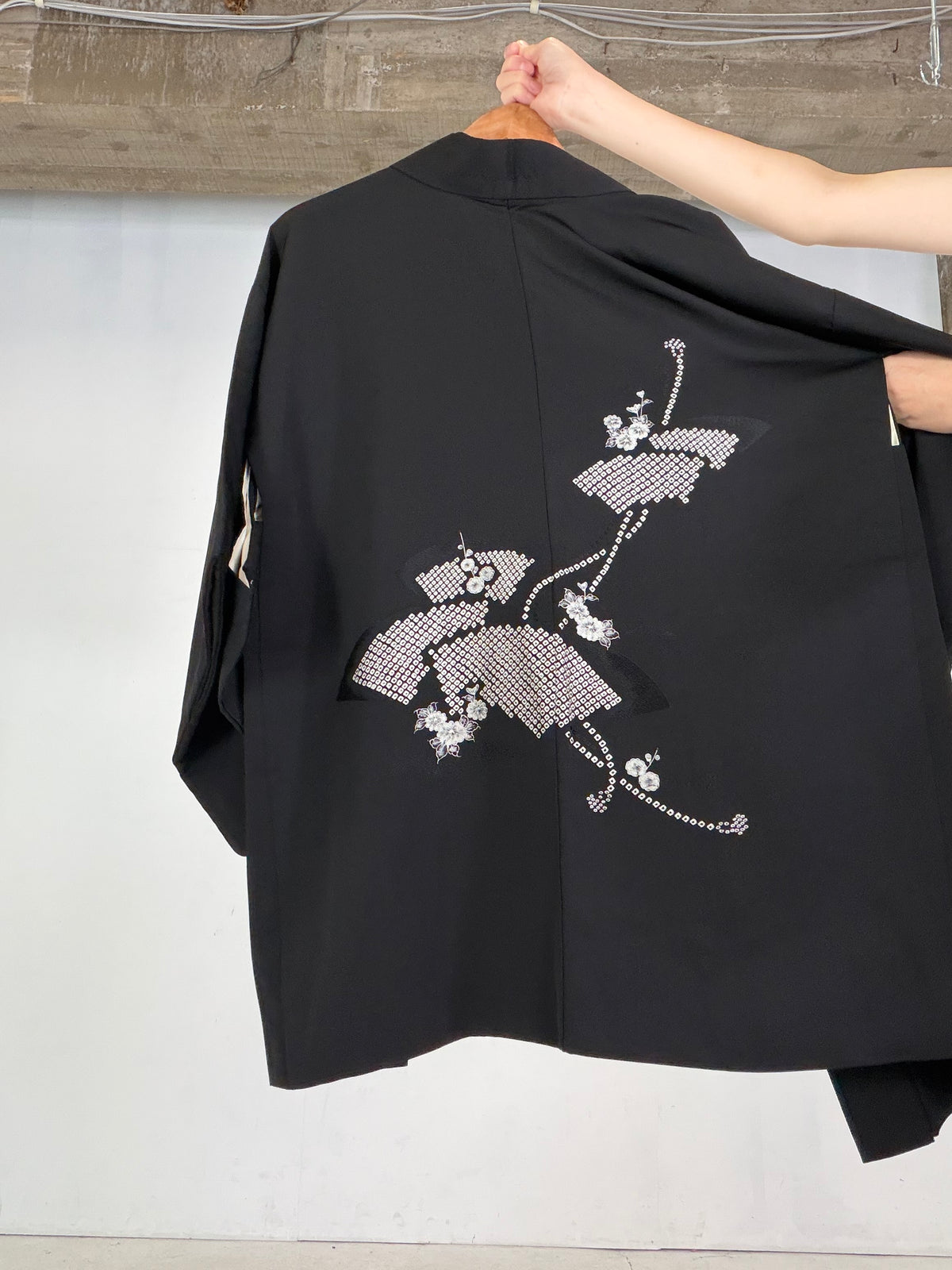 VINTAGE BLACK HAORI  "BLK204" *damage
