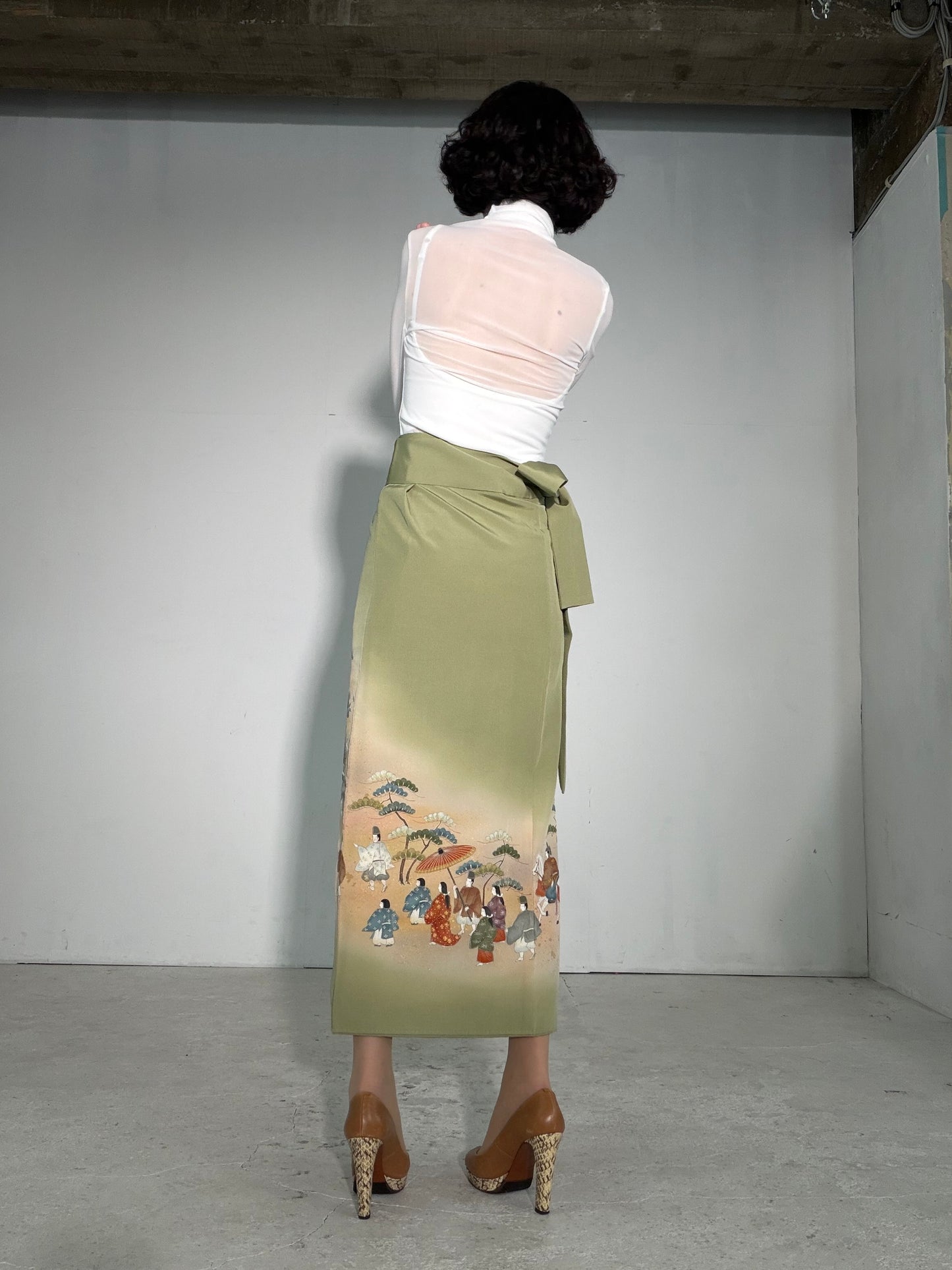 IROTOME SKIRT UPCYCLED FROM JAPANESE KIMONO "IRO140"