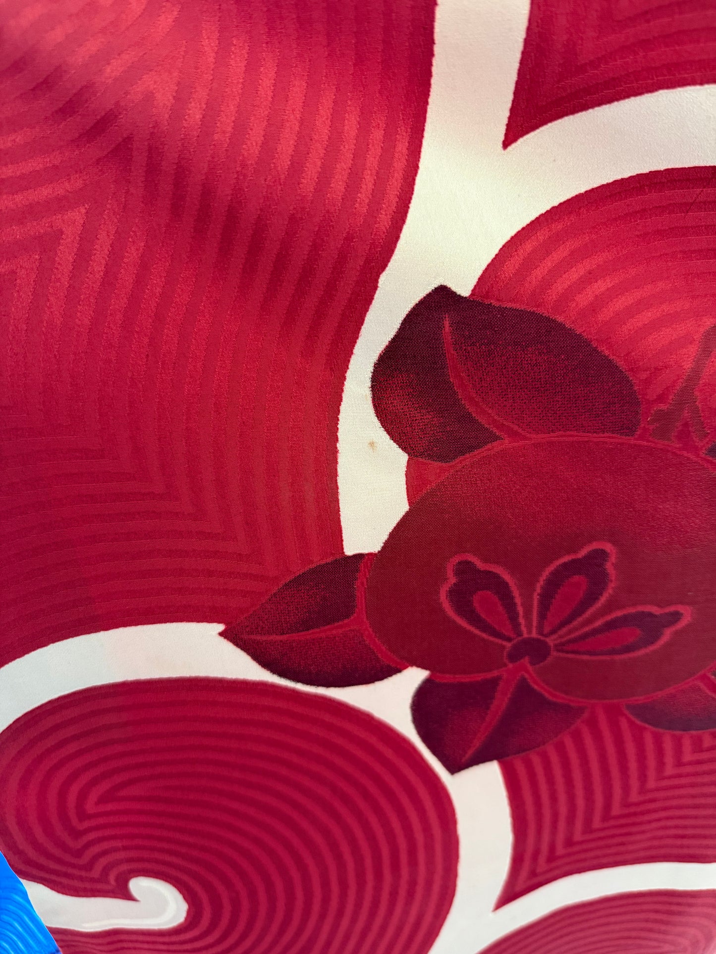 Kimono dress gown and string belt upcycled from Japanese kimono "karakusa, antique" Big Ribbon *damage