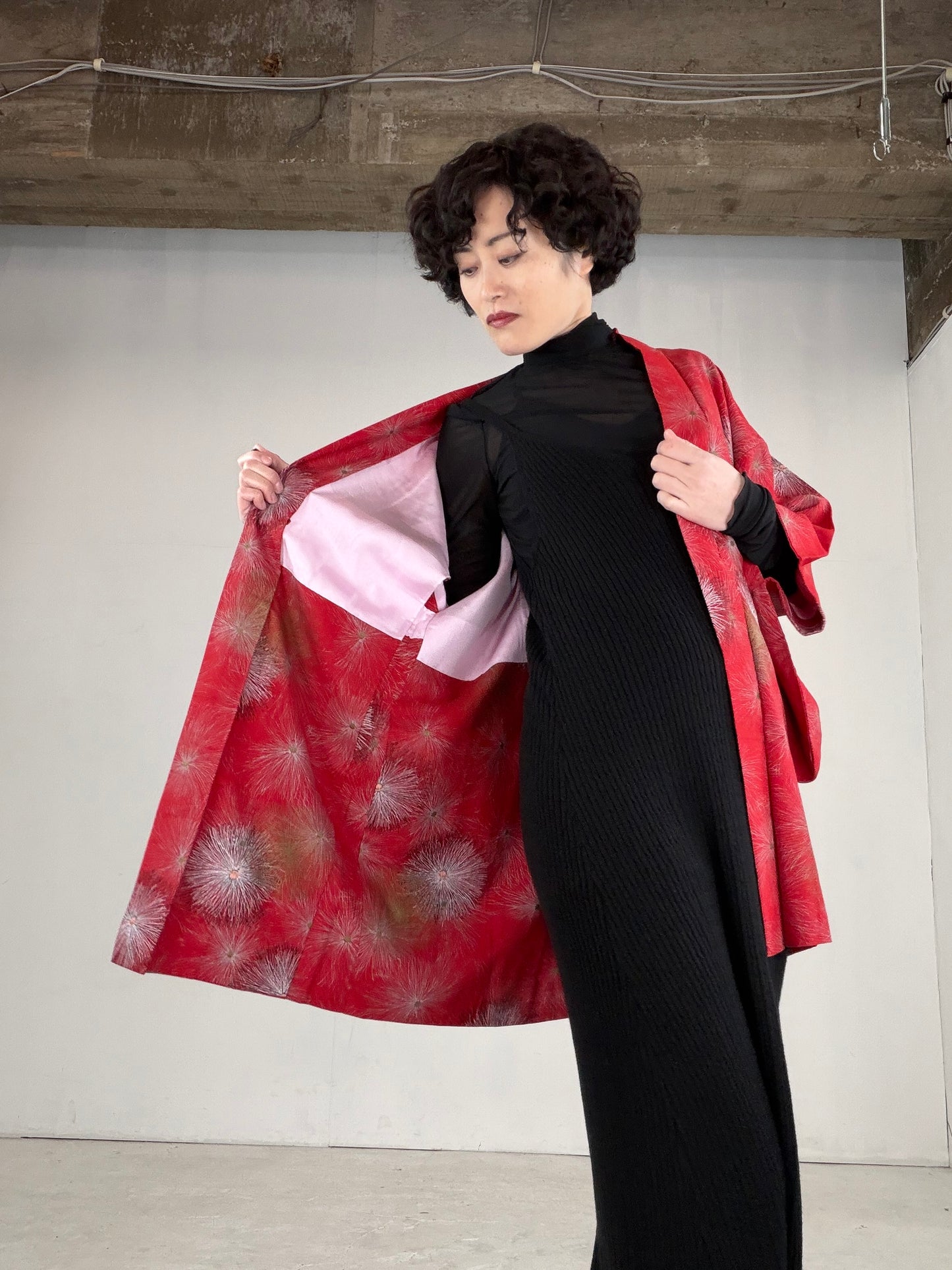 VINTAGE KAWAII HAORI "red, KAW110"