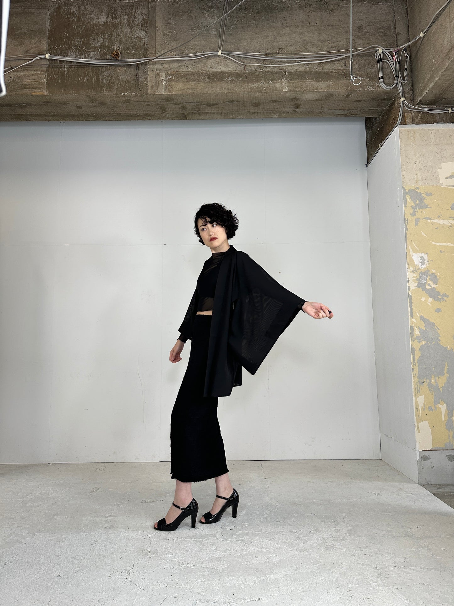 BLACK HAORI SHEER “ro_sukashi"