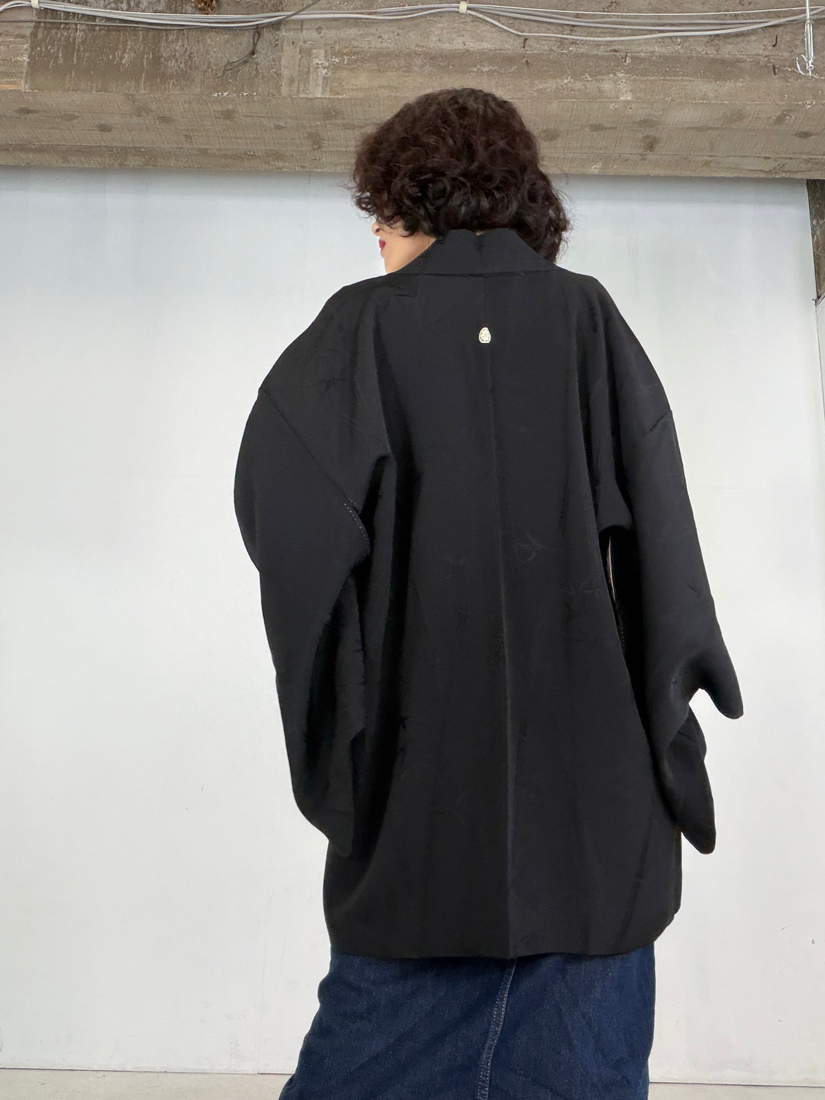VINTAGE BLACK HAORI  "bamboo - BLK212"