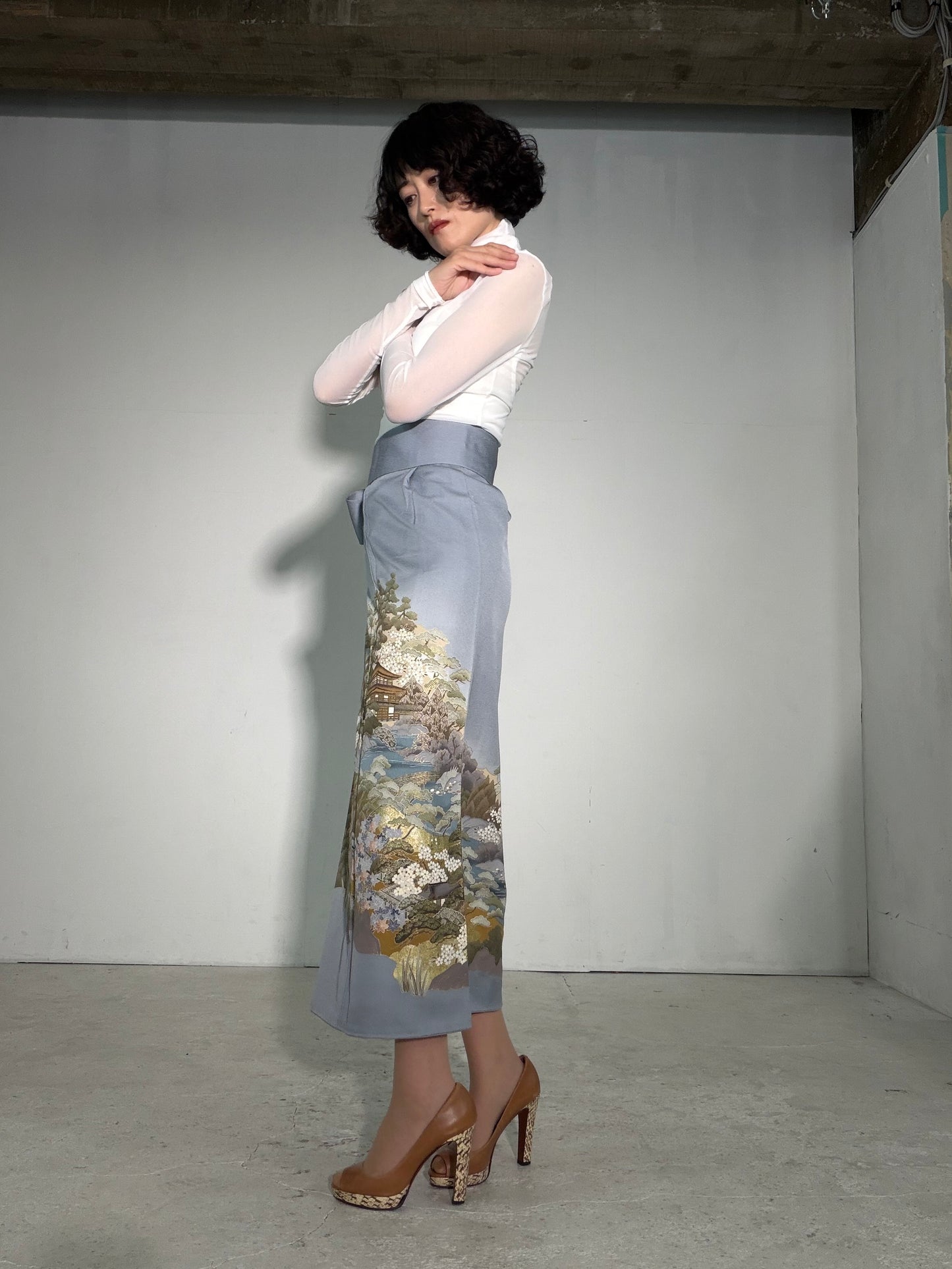 IROTOME SKIRT UPCYCLED FROM JAPANESE KIMONO "IRO139"
