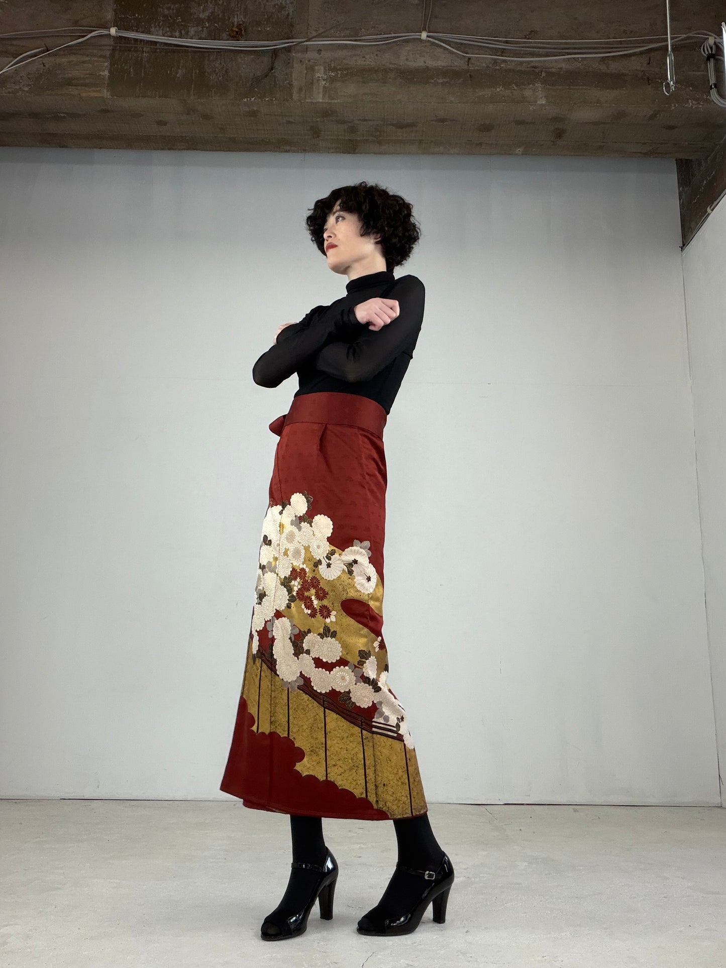 IROTOME SKIRT UPCYCLED FROM JAPANESE KIMONO "IRO118"