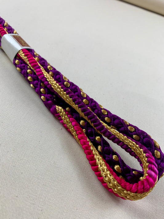 KIMONO OBI Belt Tie Vintage Silk Kimono Cord OBIJIME ”purple,gold”