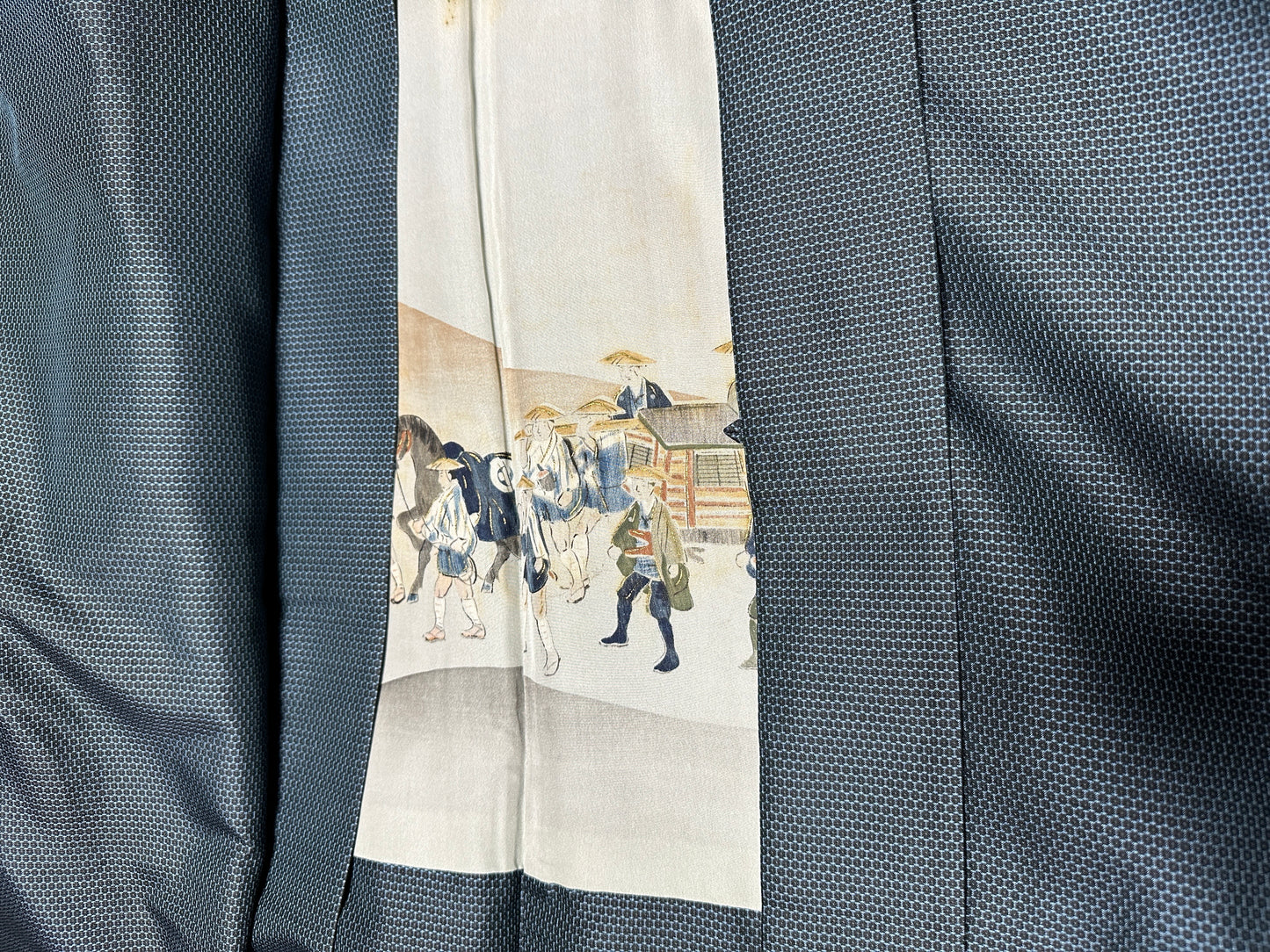 ORDER// Oshima Tsumugi HAORI and KIMONO elastic waist pants(large size) upcycled from Japanese kimono(Unisex)daimyougyouretsu