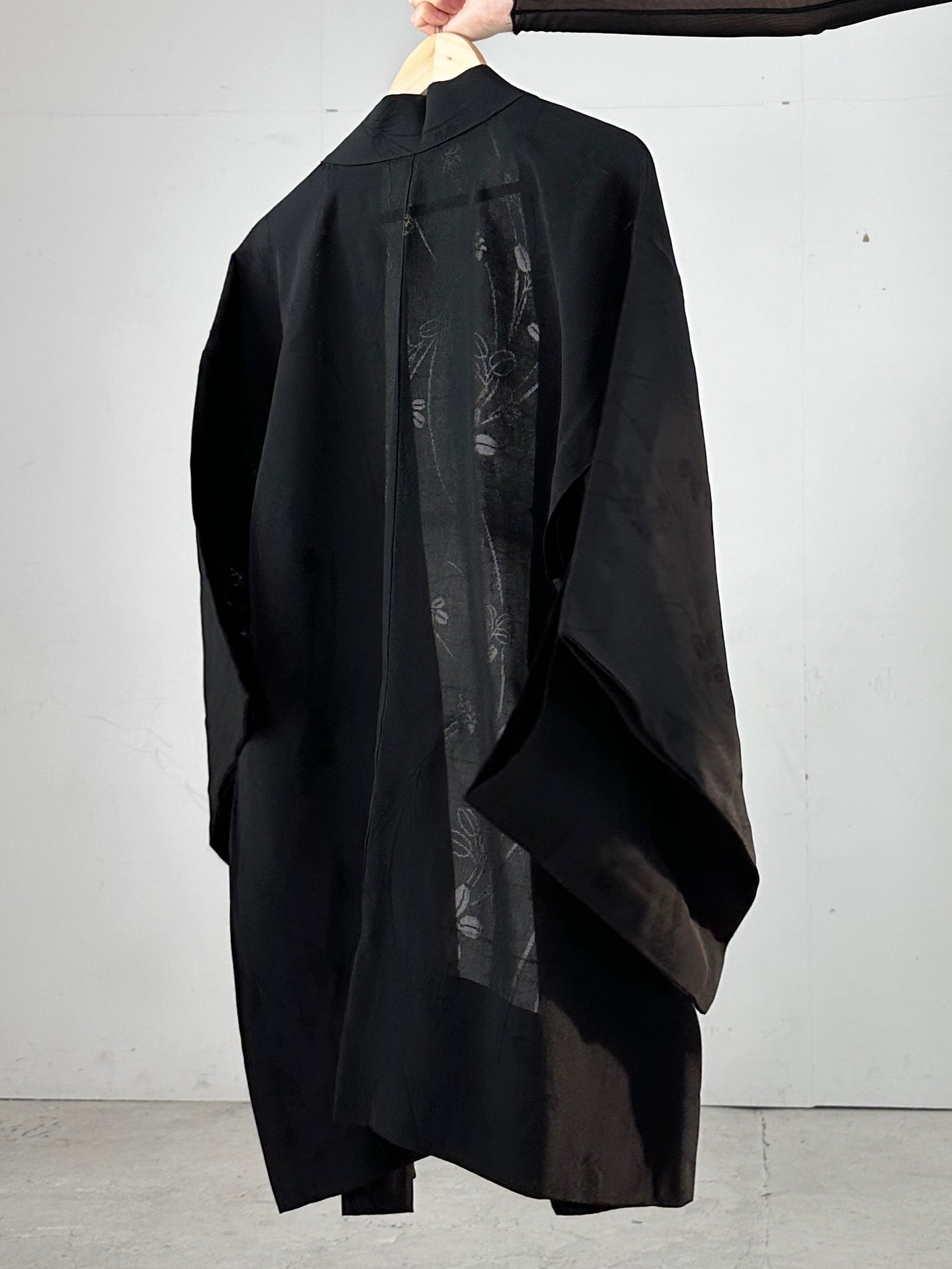 BLACK HAORI SHEER "hagi"