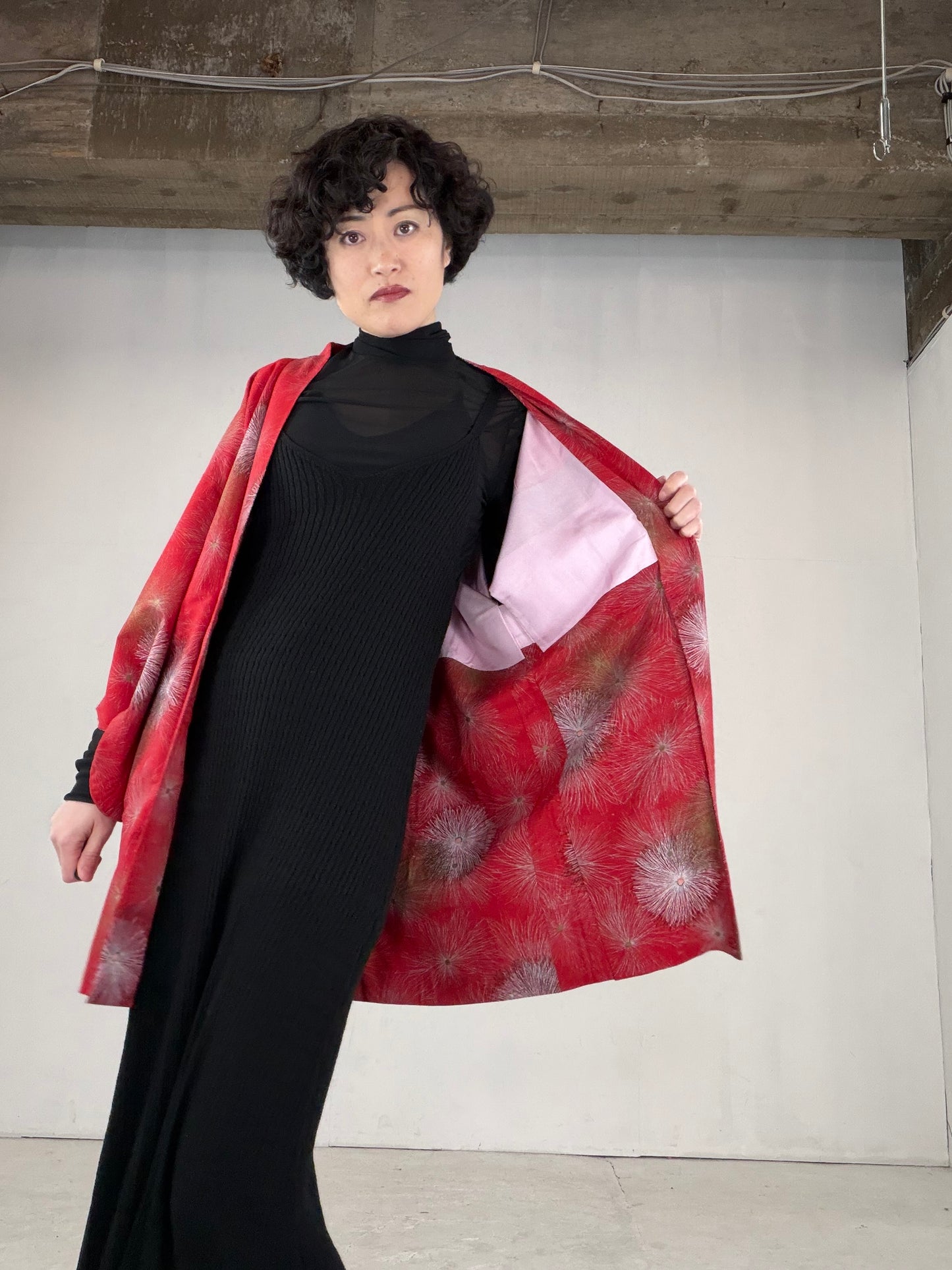 VINTAGE KAWAII HAORI "red, KAW110"